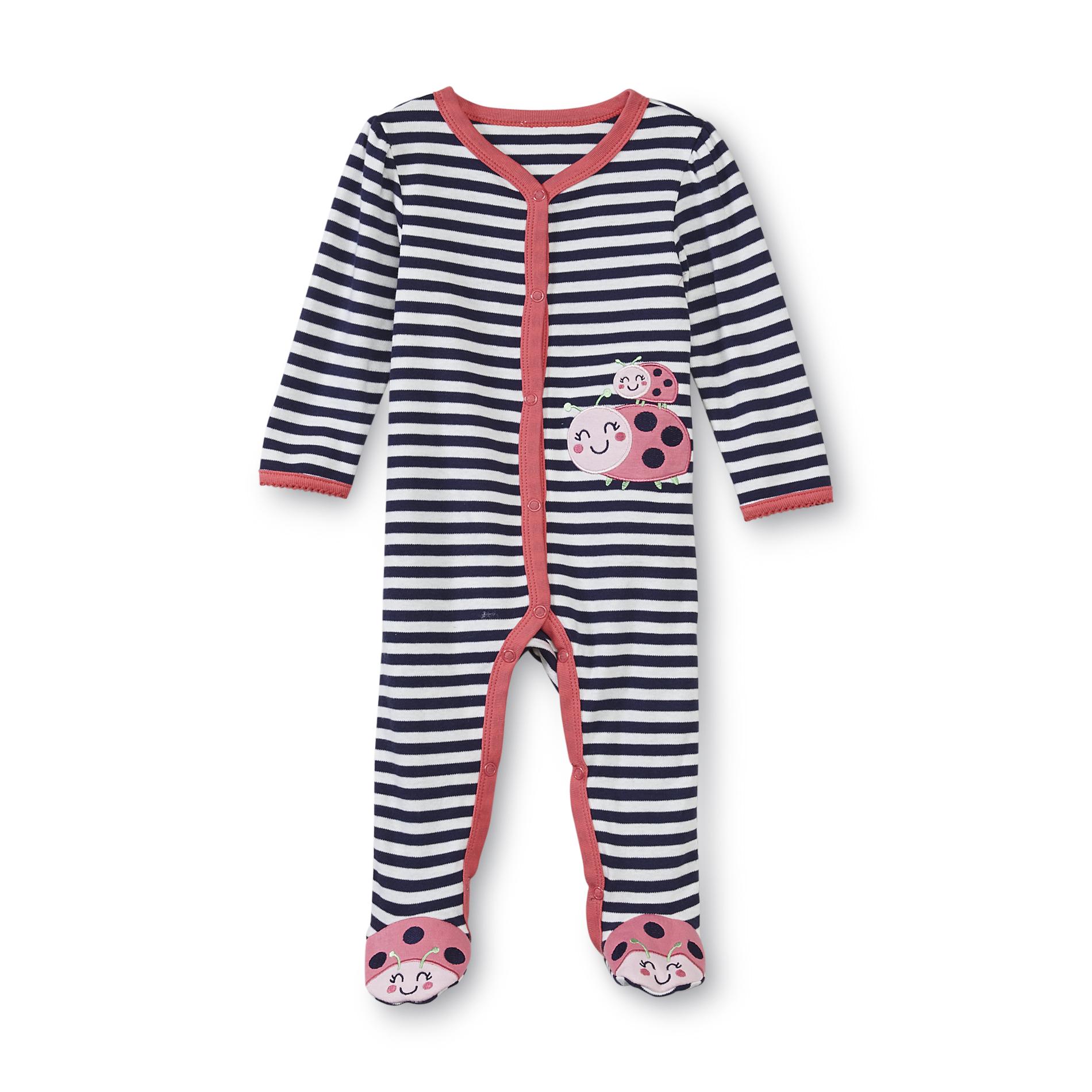 Small Wonders Newborn Girl's Footed Sleeper Pajamas - Ladybug