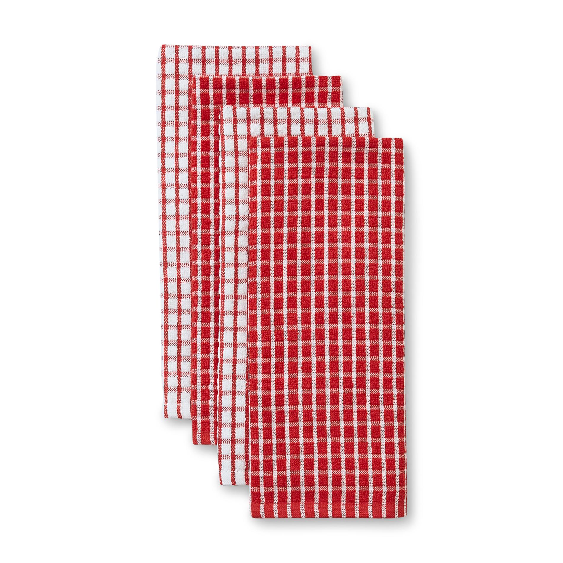 Essential Home 4-Pack Kitchen Towels - Gingham Check