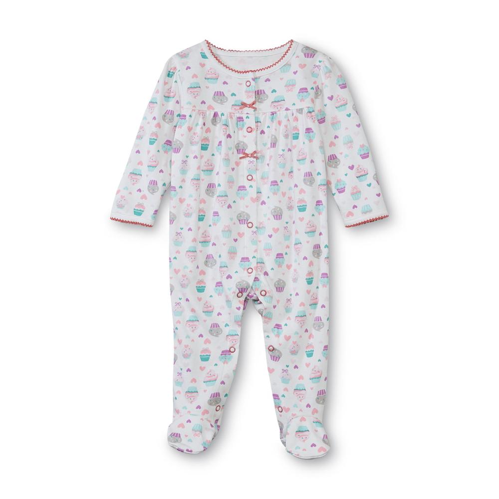 Small Wonders Newborn Girl's Footed Sleeper Pajamas - Cupcake