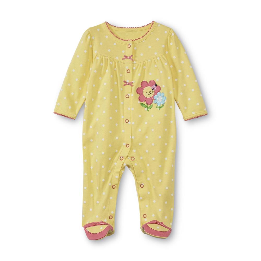 Small Wonders Newborn Girl's Footed Sleeper Pajamas - Flowers