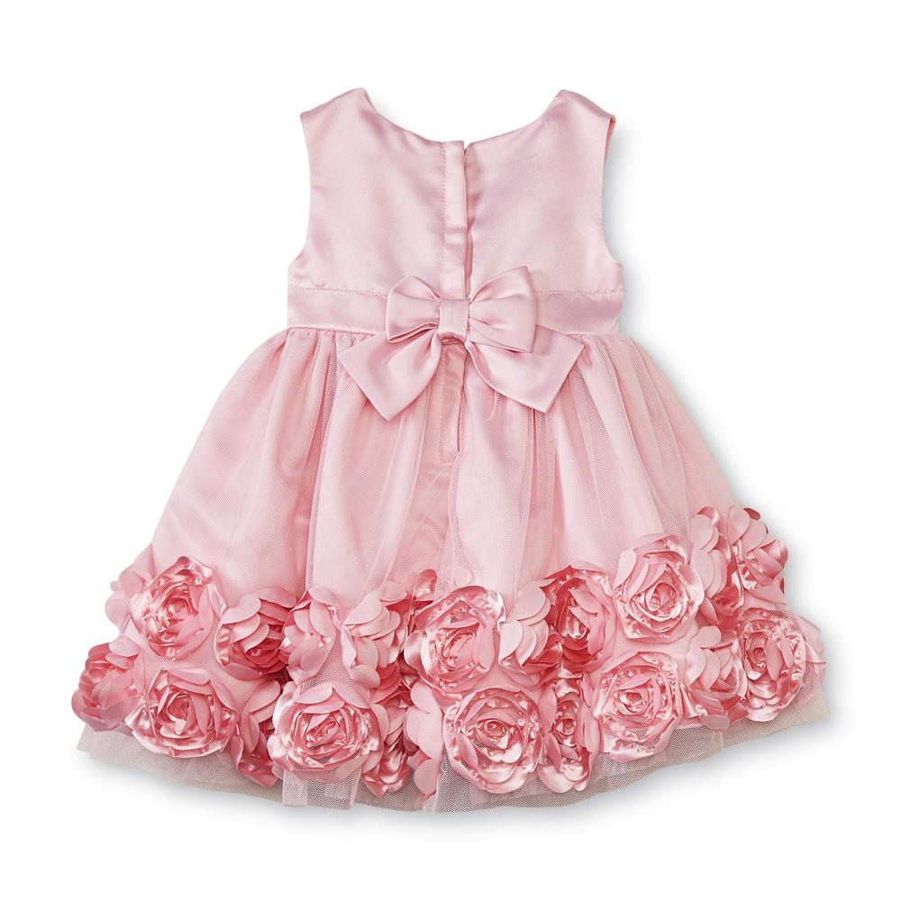 Holiday Editions Newborn Girl's Rosette Trim Dress & Diaper Cover