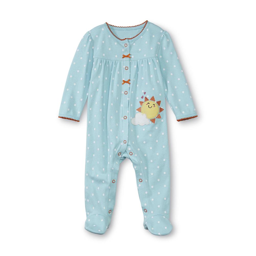 Small Wonders Newborn Girl's Footed Sleeper Pajamas - Sunshine
