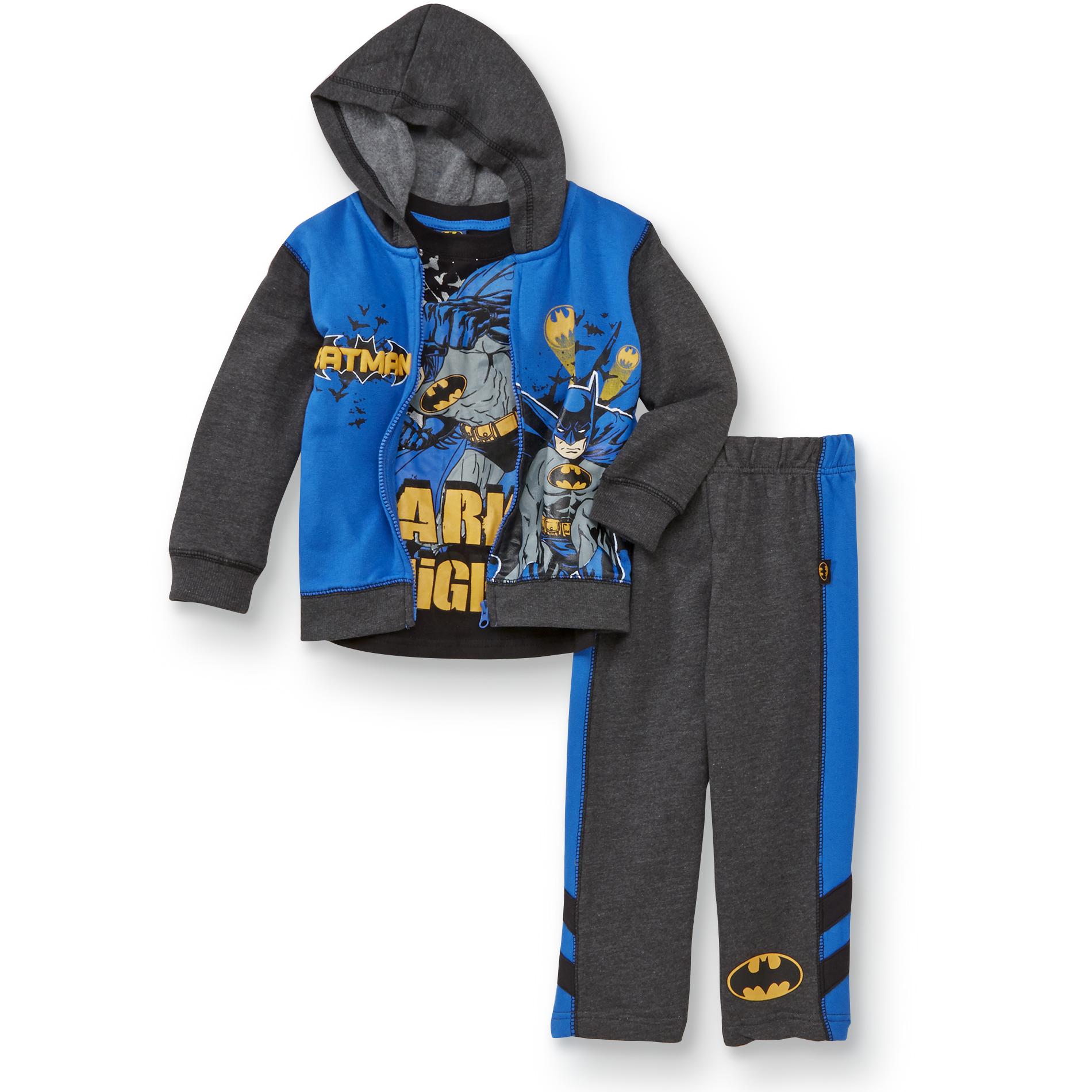 DC Comics Batman Boy's Shirt  Hoodie Jacket & Sweatpants
