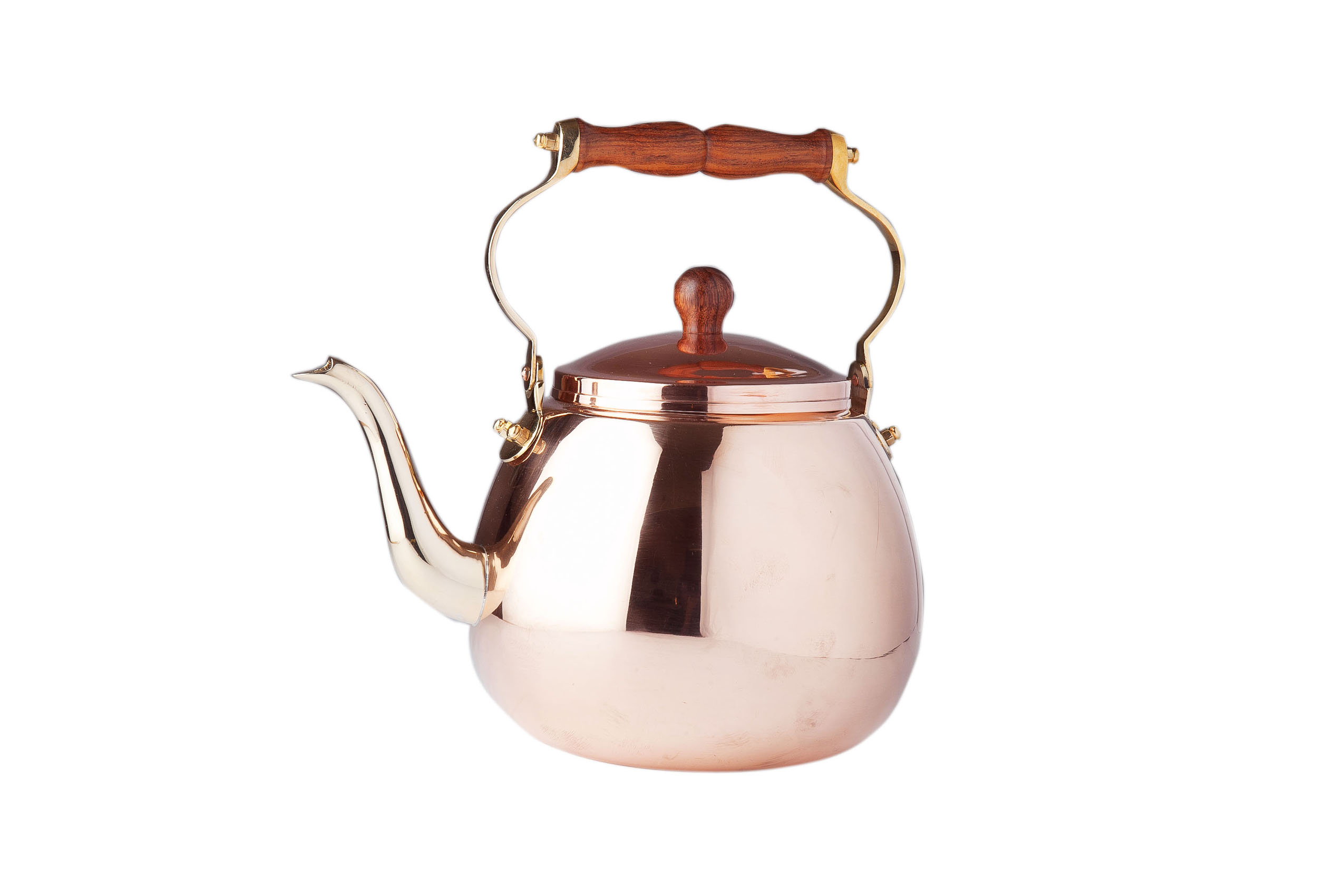 Old Dutch International 835A Solid Copper Tea Kettle with Wood Handle 4 Qt.