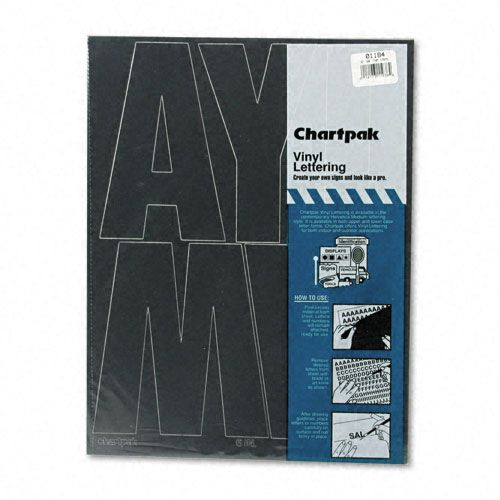 Chartpak CHA01184 Press-On Vinyl Uppercase Letters, 6 High, Black