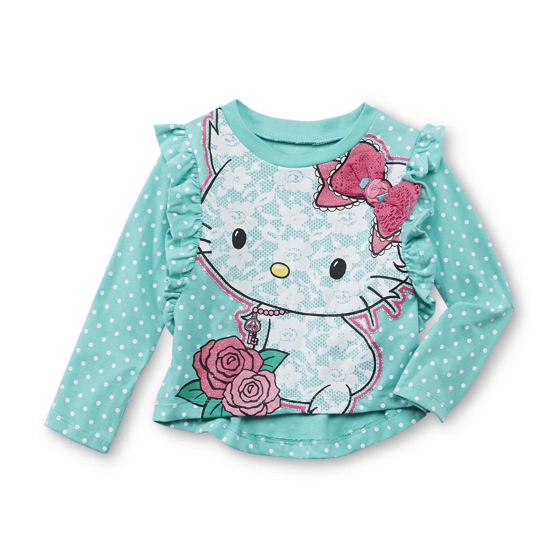 Hello Kitty Baby Toddler Girl's Embellished Top - Polka Dot