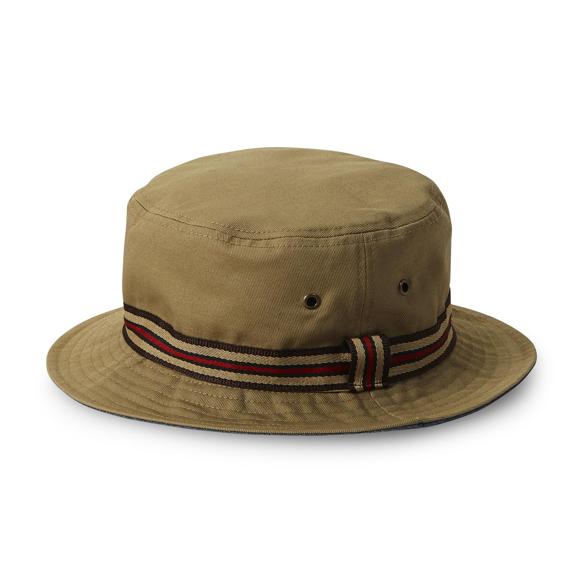 Men's Reversible Bucket Hat - Denim & Striped
