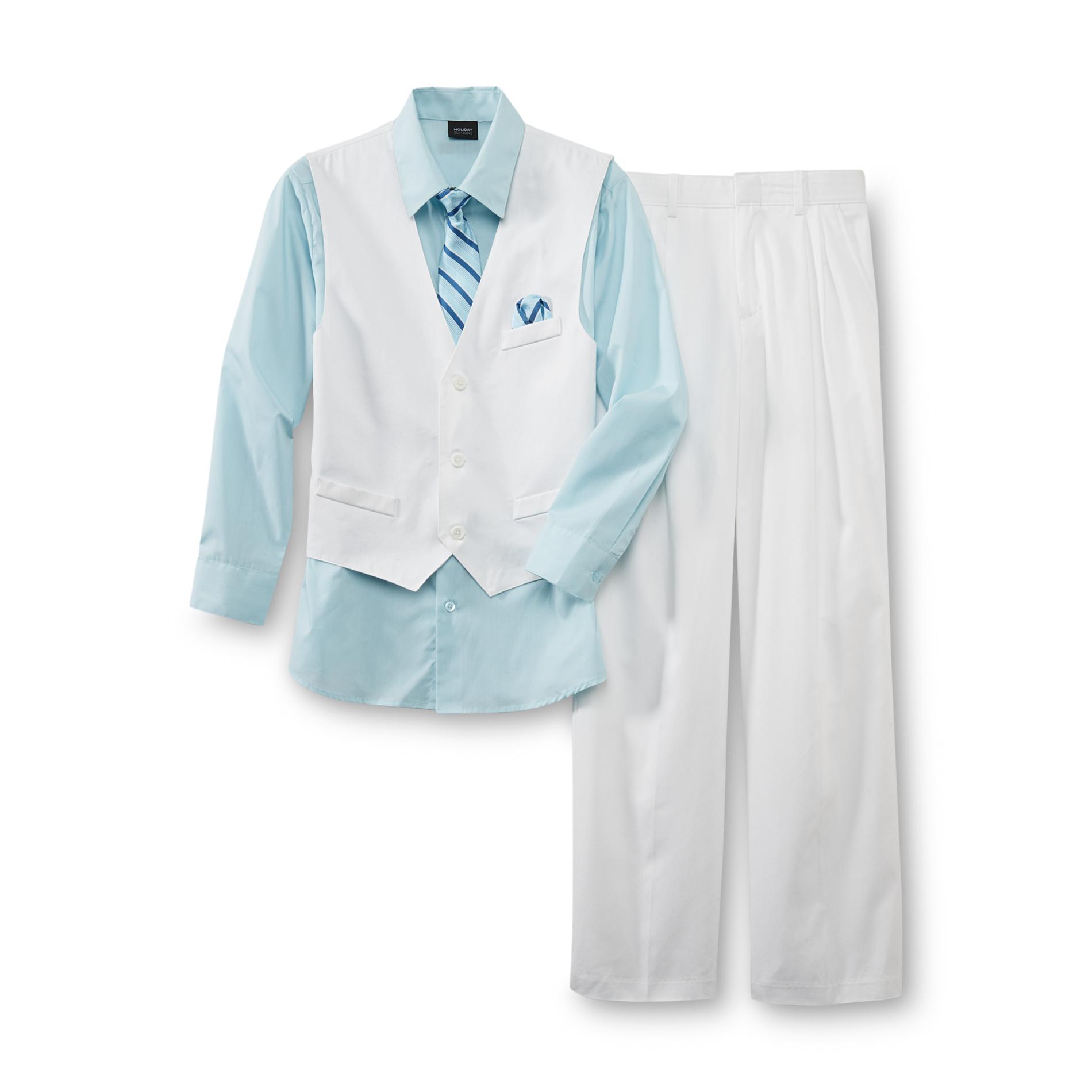 Holiday Editions Boy's Shirt  Bow Tie  Twill Vest & Pants