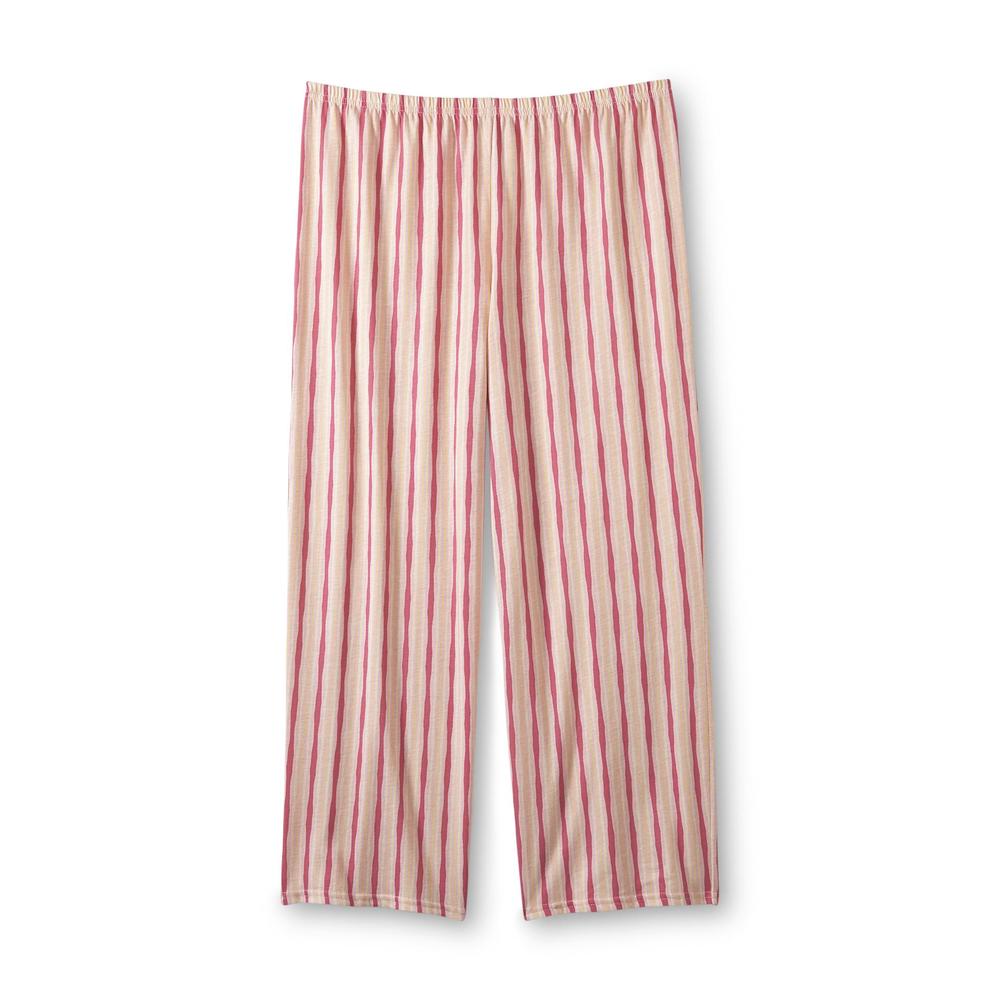Pink K Women's Pajama Top & Capri Pants - Striped