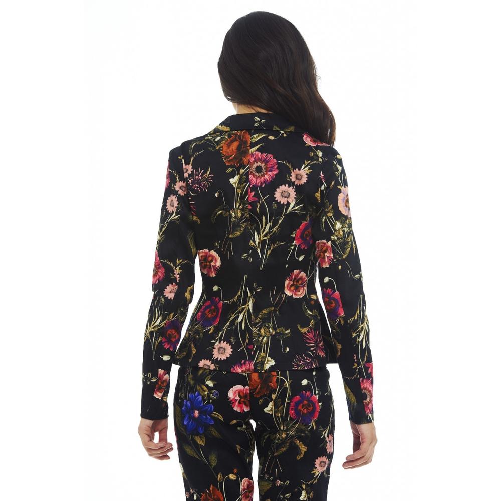 AX Paris Women's Floral Printed Black Jacket - Online Exclusive