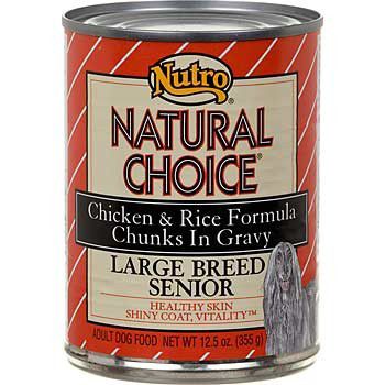 Nutro Natural Choice Chicken & Rice Chunks in Gravy Large Breed Senior Canned Dog Food 12.5 oz.