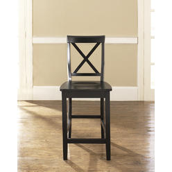 Crosley Furniture X-Back Bar Stool (Set of 2), 24-inch, Black