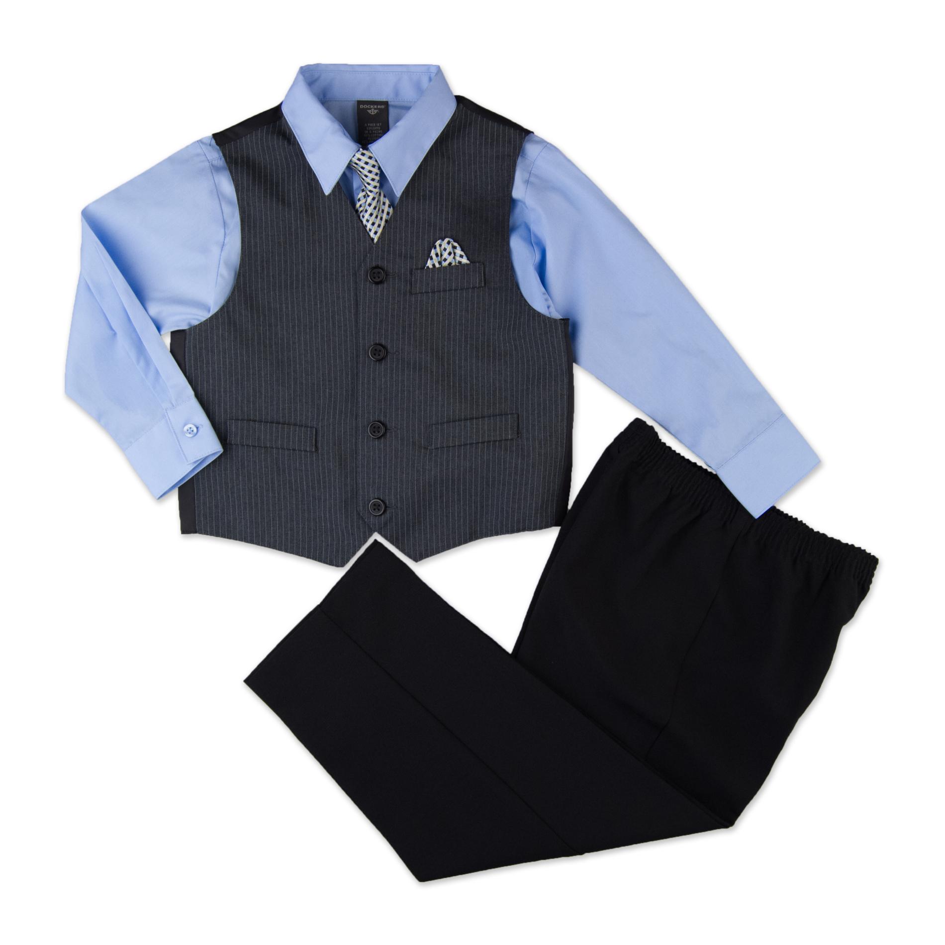 Dockers Boy's Pinstripe Vest  Pants  Shirt & Tie