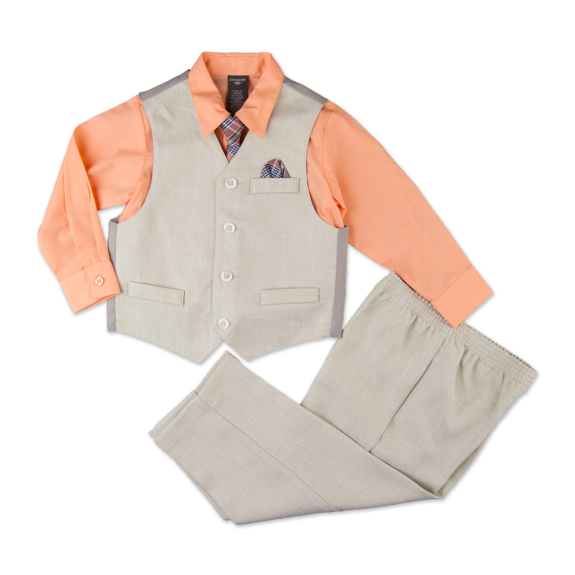 Dockers Newborn  Infant & Toddler Boy's Vest  Pants  Shirt & Tie