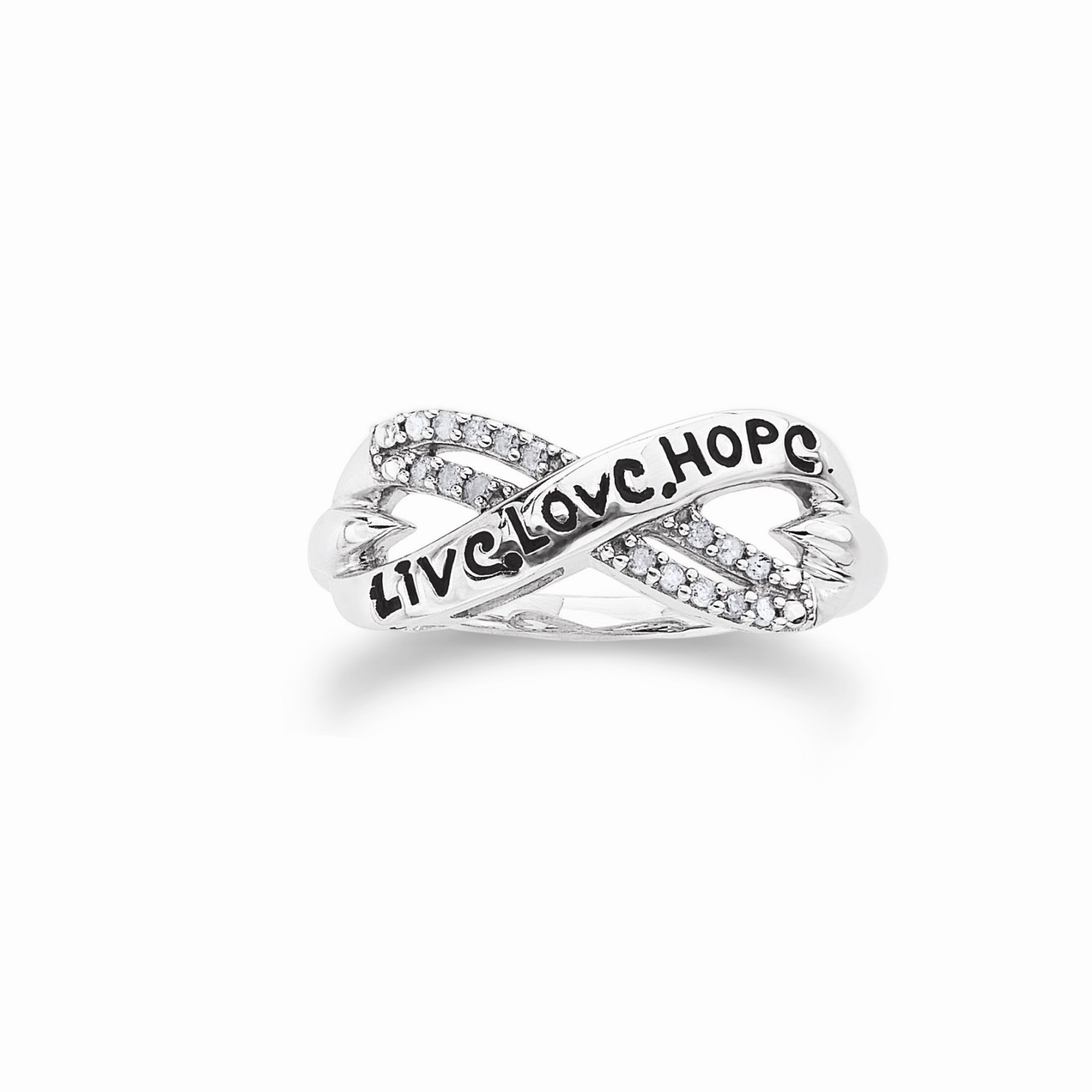 CITY OF HOPE 0.10ctw  Sterling Silver Infinity Ring
