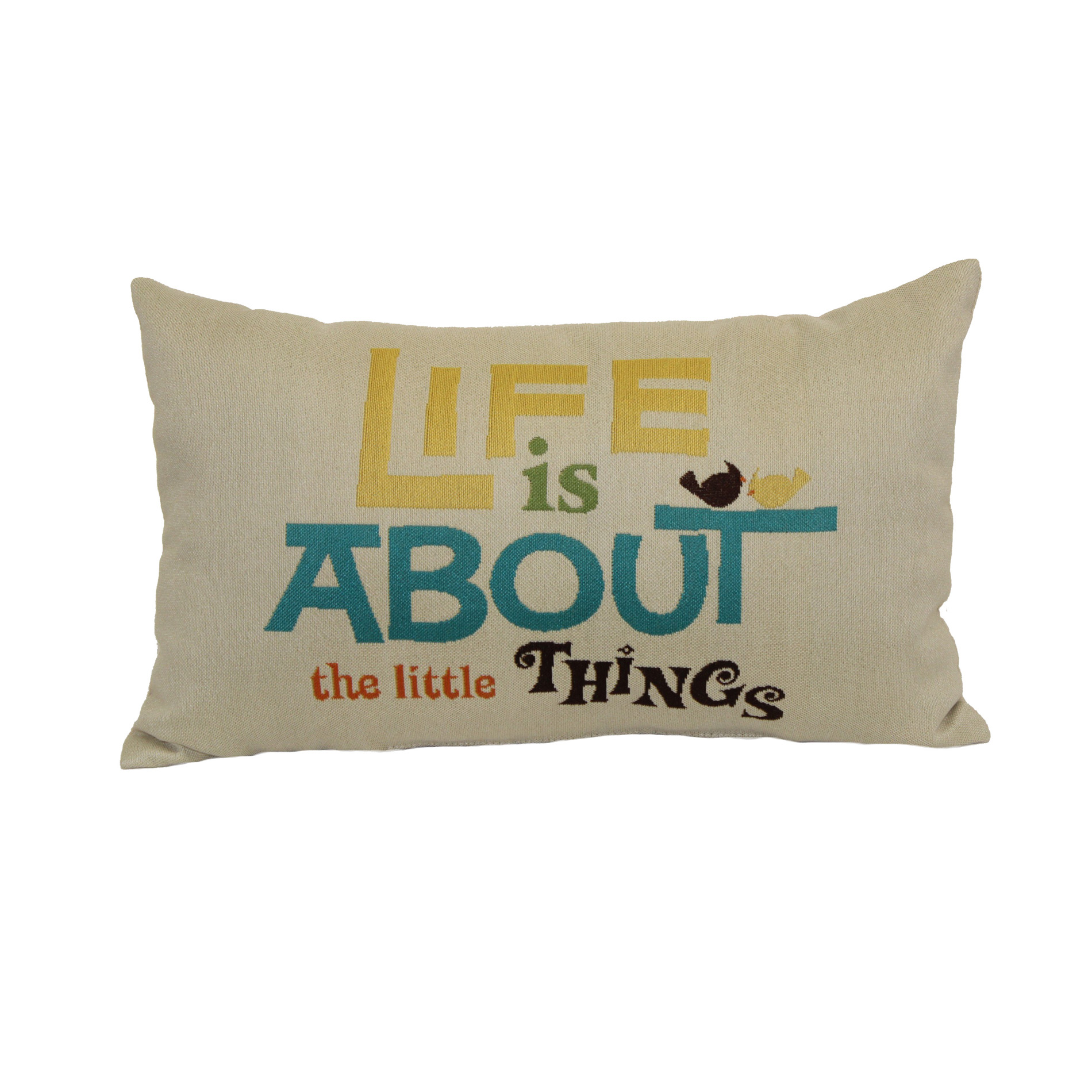 Life is About the Little Things Oblong Word Pillow