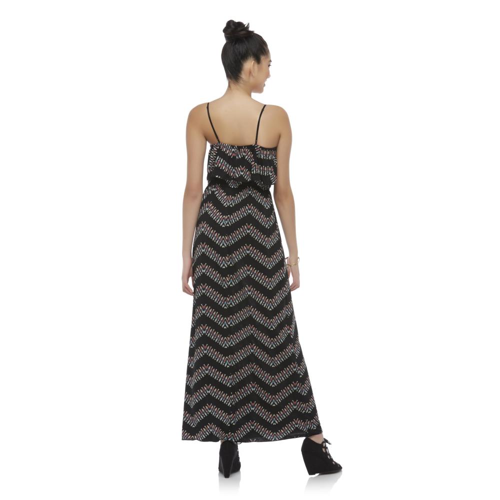 Bongo Junior's Sleeveless Maxi Dress - Striped Tribal Print