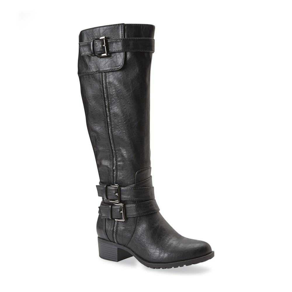 Intaglia Designs Women's Telluride Black Extra Wide Calf Riding Boot Medium and Wide Width