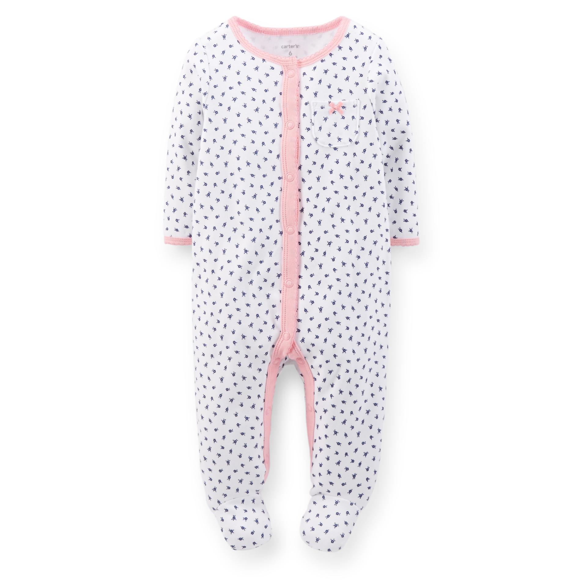 Carter's Newborn Girl's Snap-Front Sleeper Pajamas - Floral