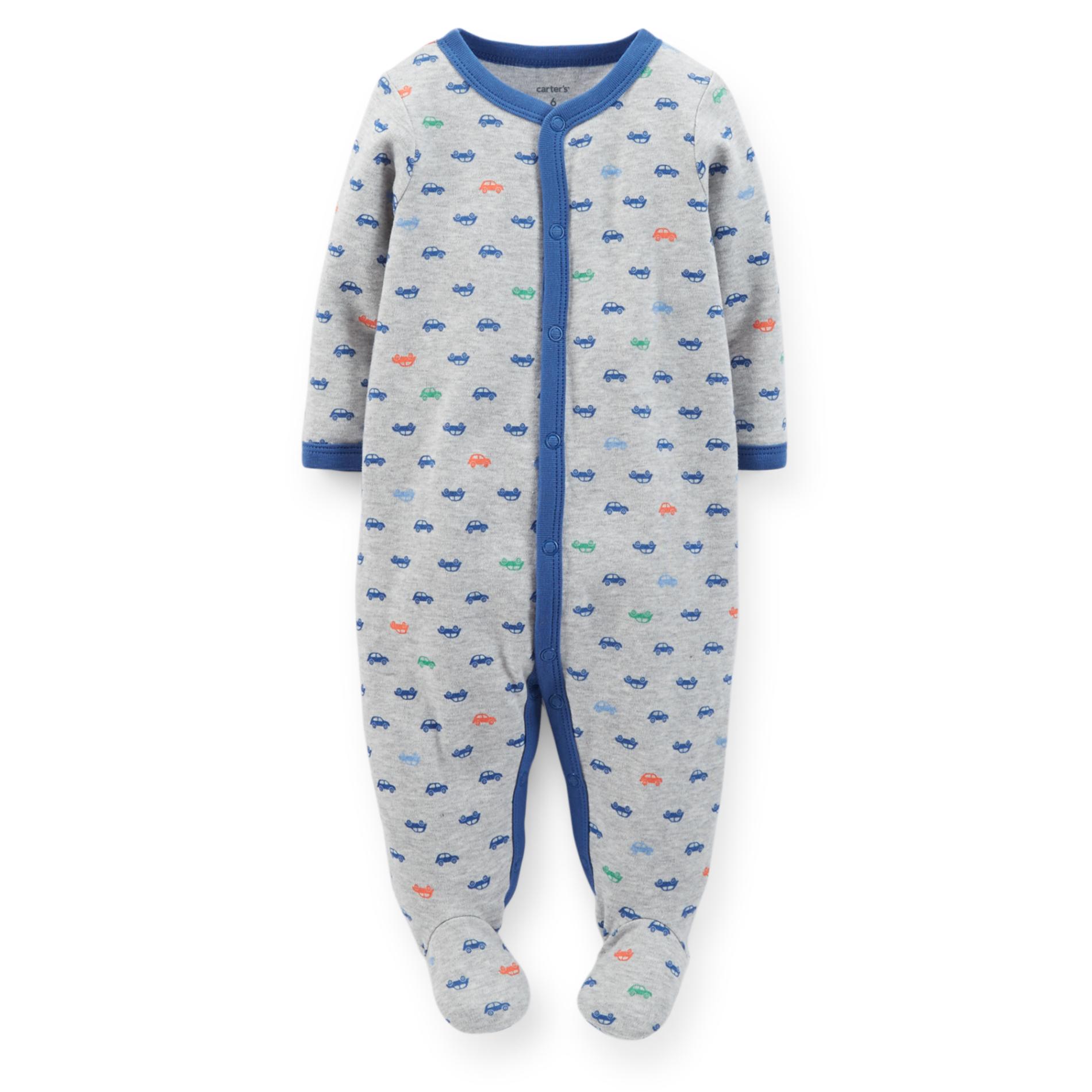 Carter's Newborn Boy's Snap-Front Sleeper Pajamas - Cars