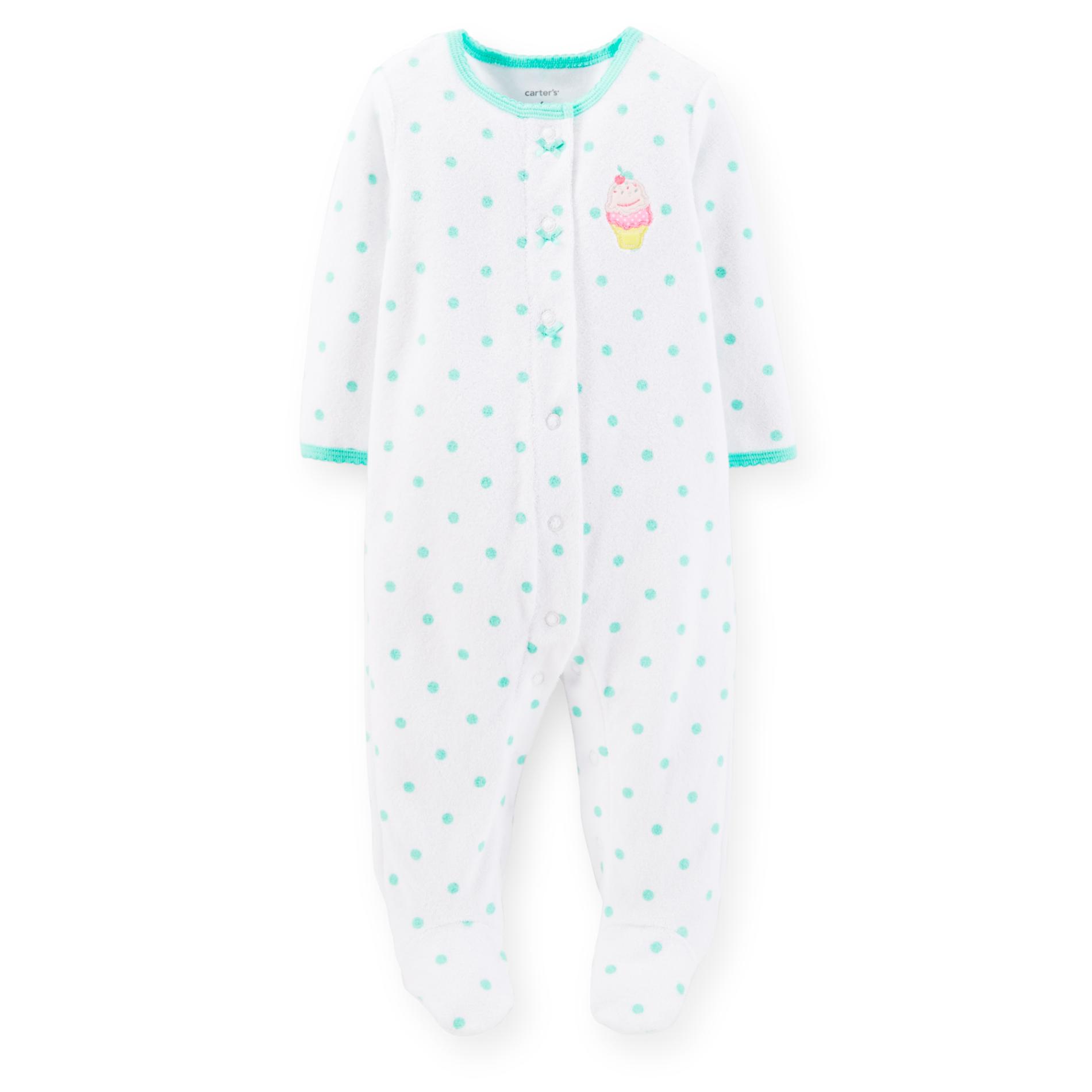Carter's Newborn Girl's Snap-Front Sleeper Pajamas - Cupcake