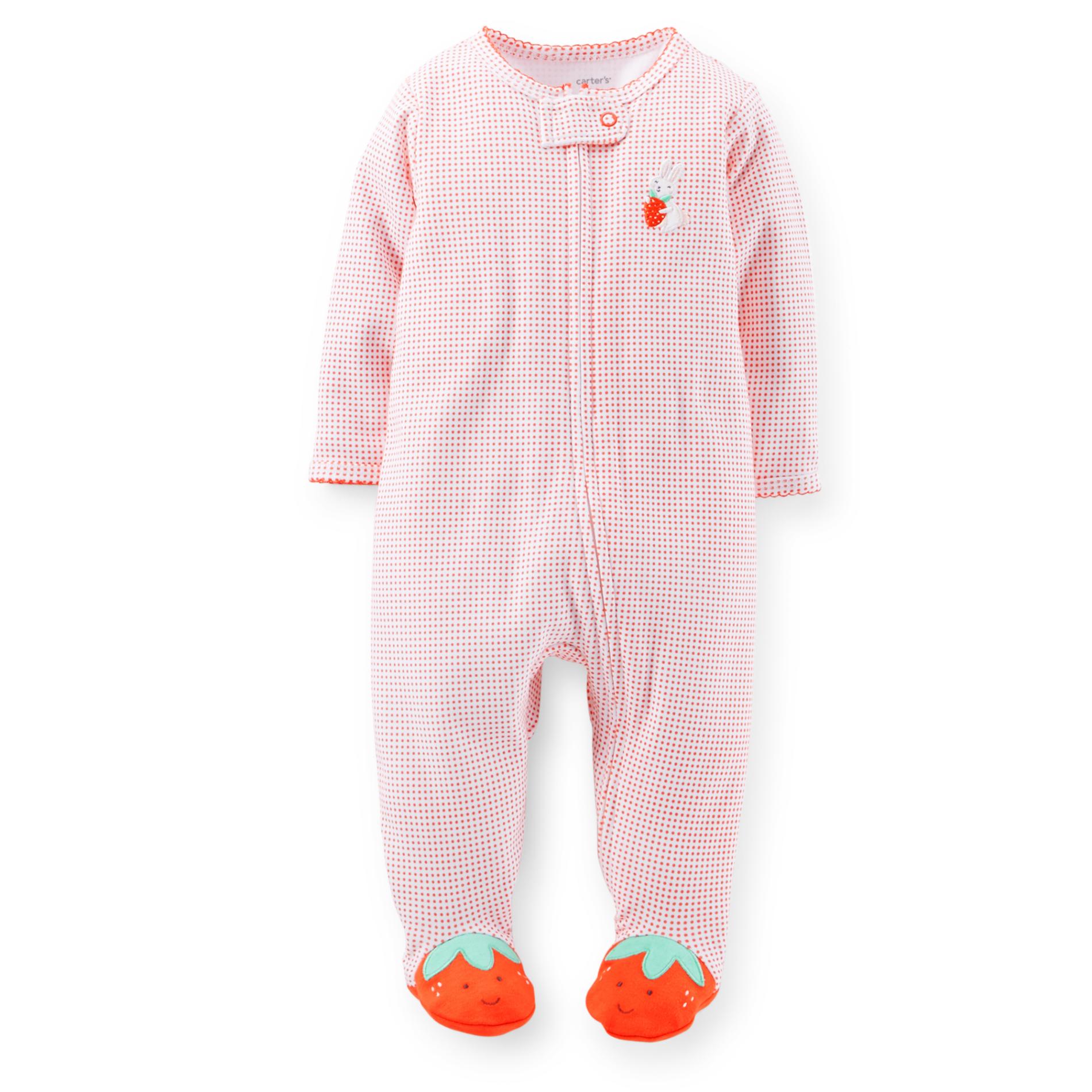 Carter's Newborn Girl's Zipper Sleeper Pajamas - Bunny