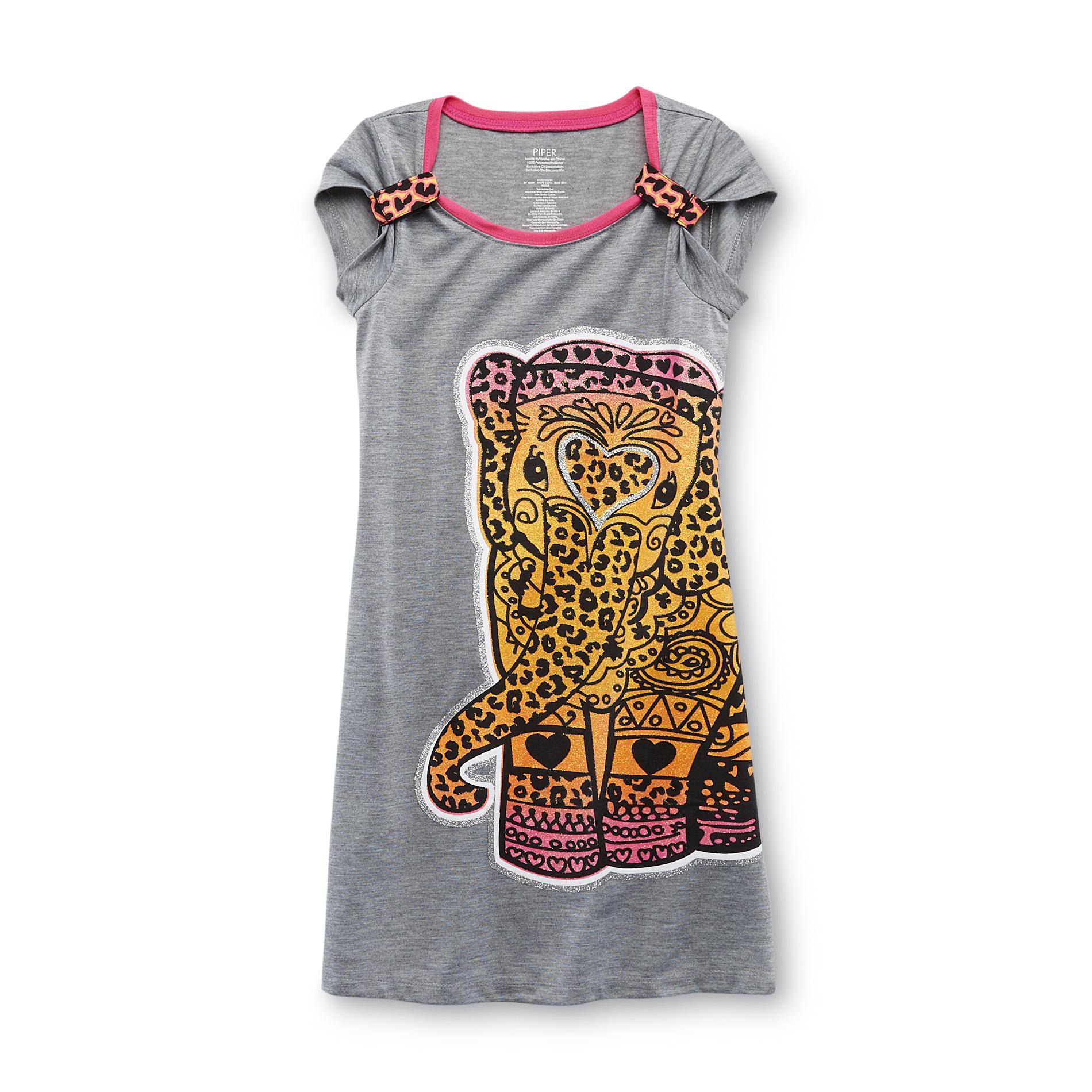 Piper Girl's Nightgown - Neon Elephant