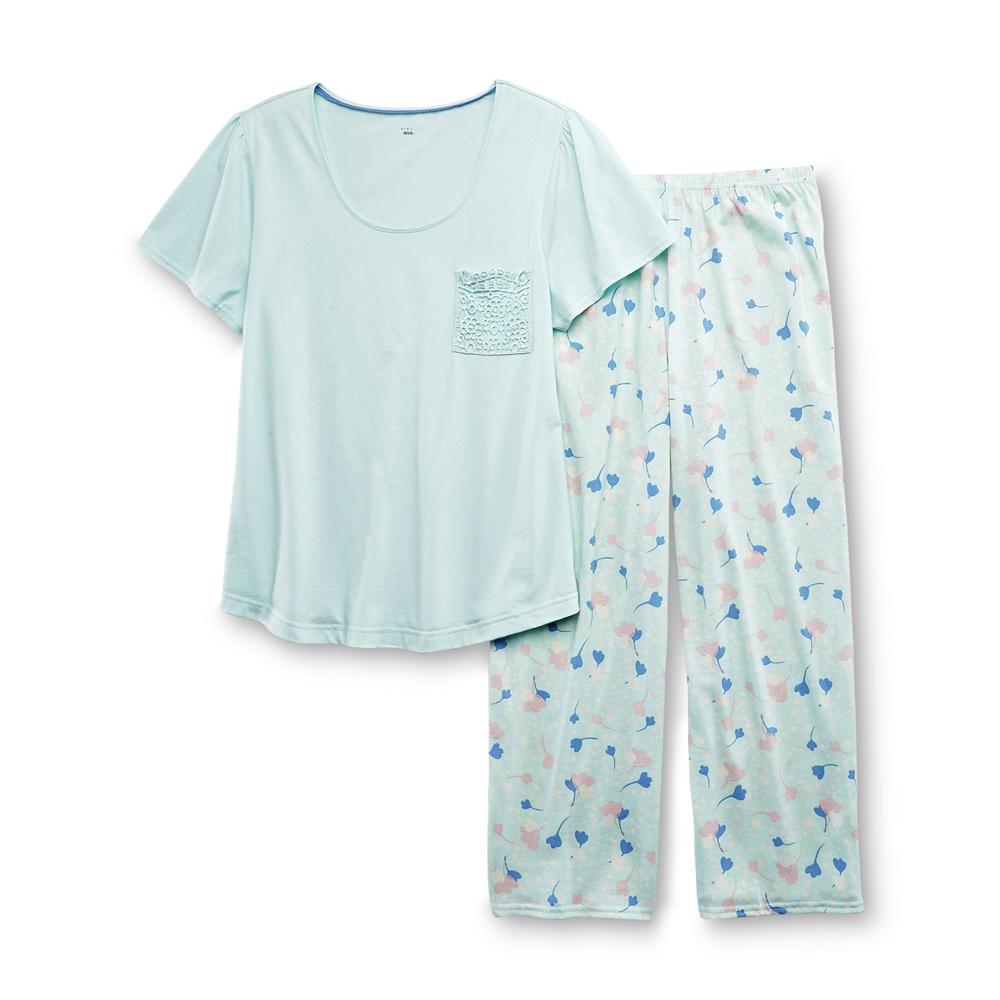 Pink K Women's Pajama Top & Pants - Floral Dot