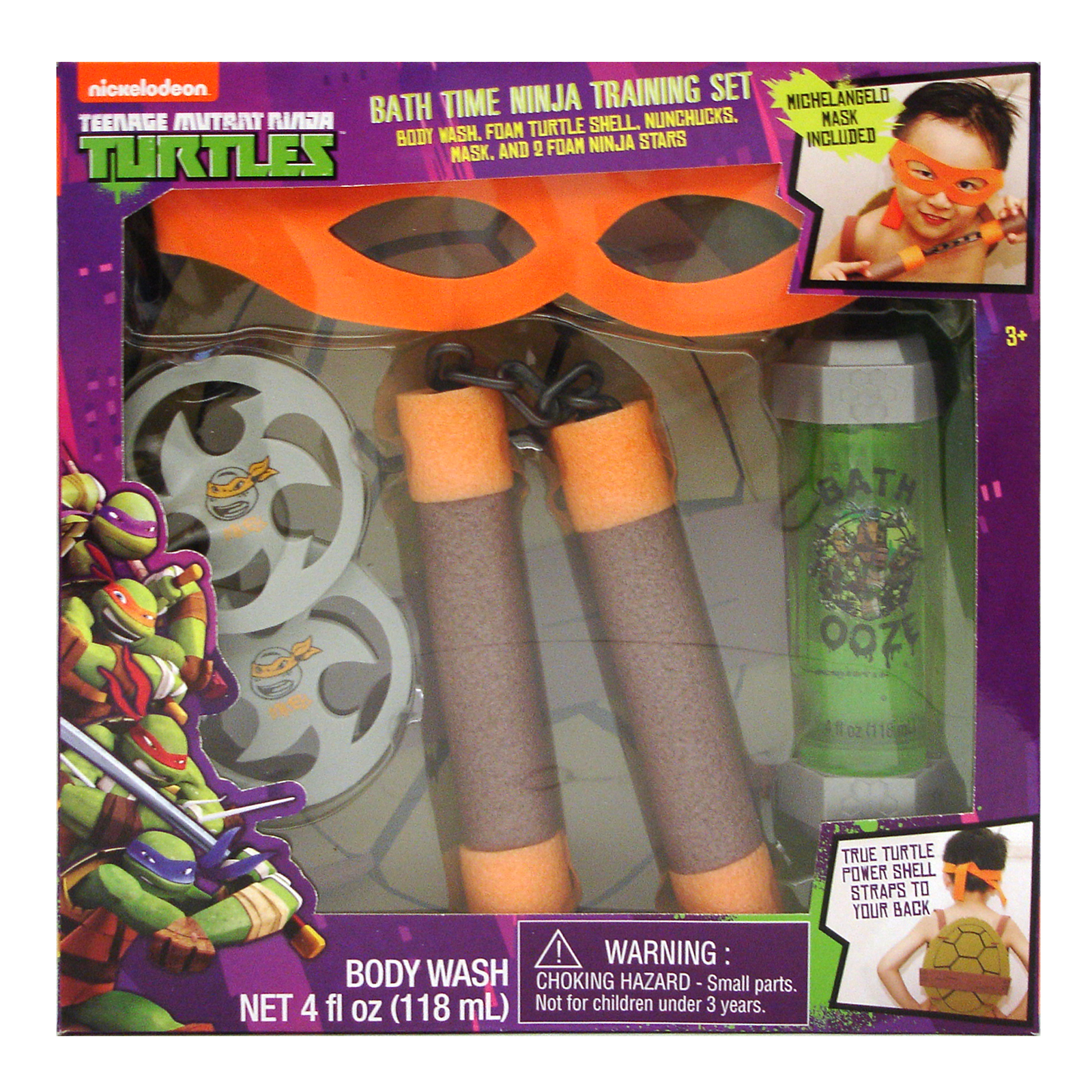 Turtles Nickelodeon Teenage Mutant Ninja  Bath Time Ninja Training Set  6 Pc