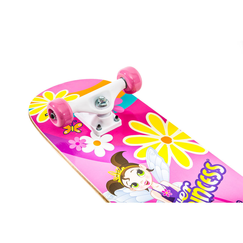 Titan  Flower Princess Pink 28-Inch Complete Skateboard for Girls 8+