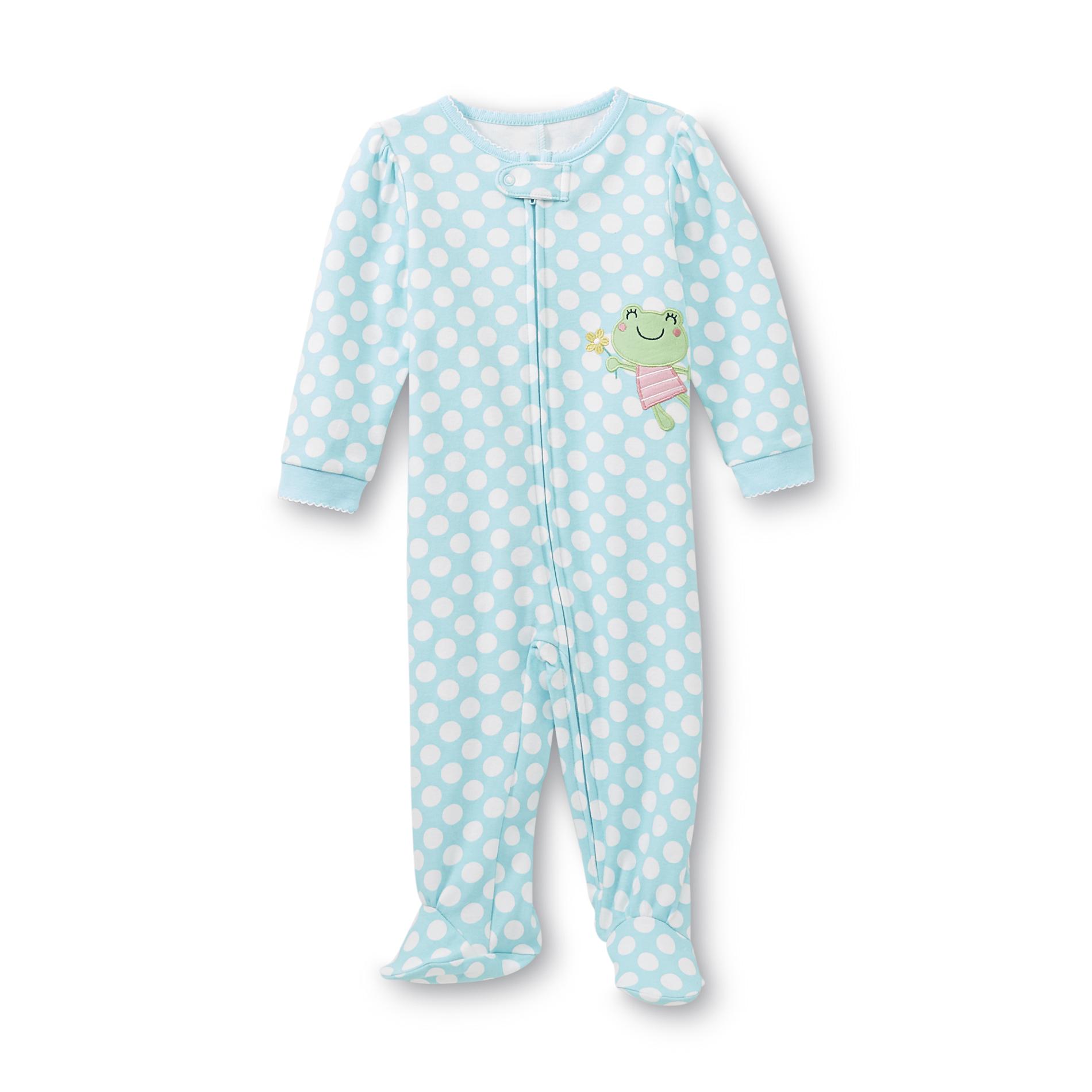 Little Wonders Newborn Girl's Footed Pajamas - Frog