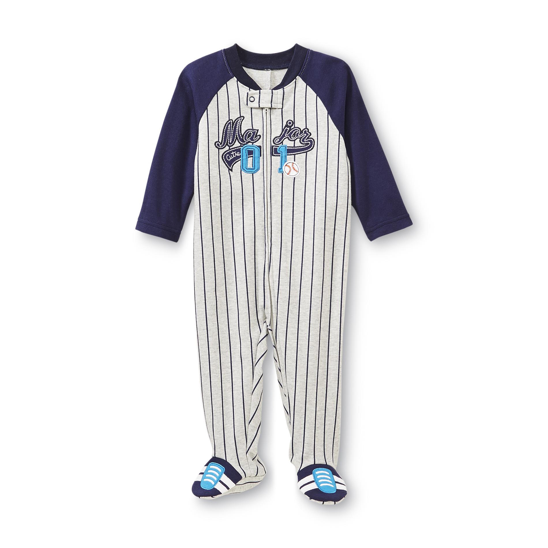 Little Wonders Newborn Boy's Footed Pajamas - Baseball