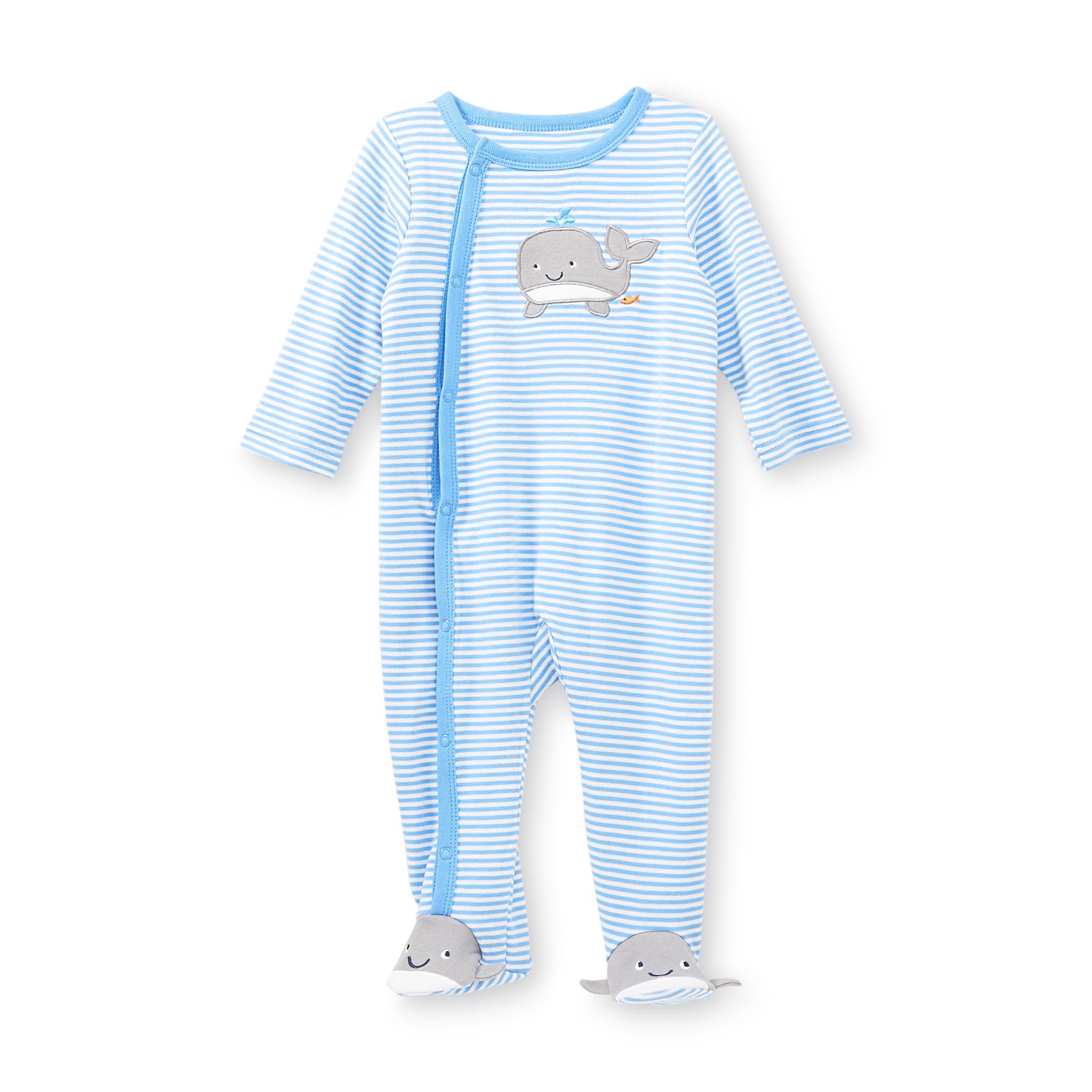 Little Wonders Newborn Boy's Footed Pajamas - Whale