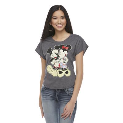 Disney Mickey & Minnie Mouse Junior's High-Low Graphic T-Shirt