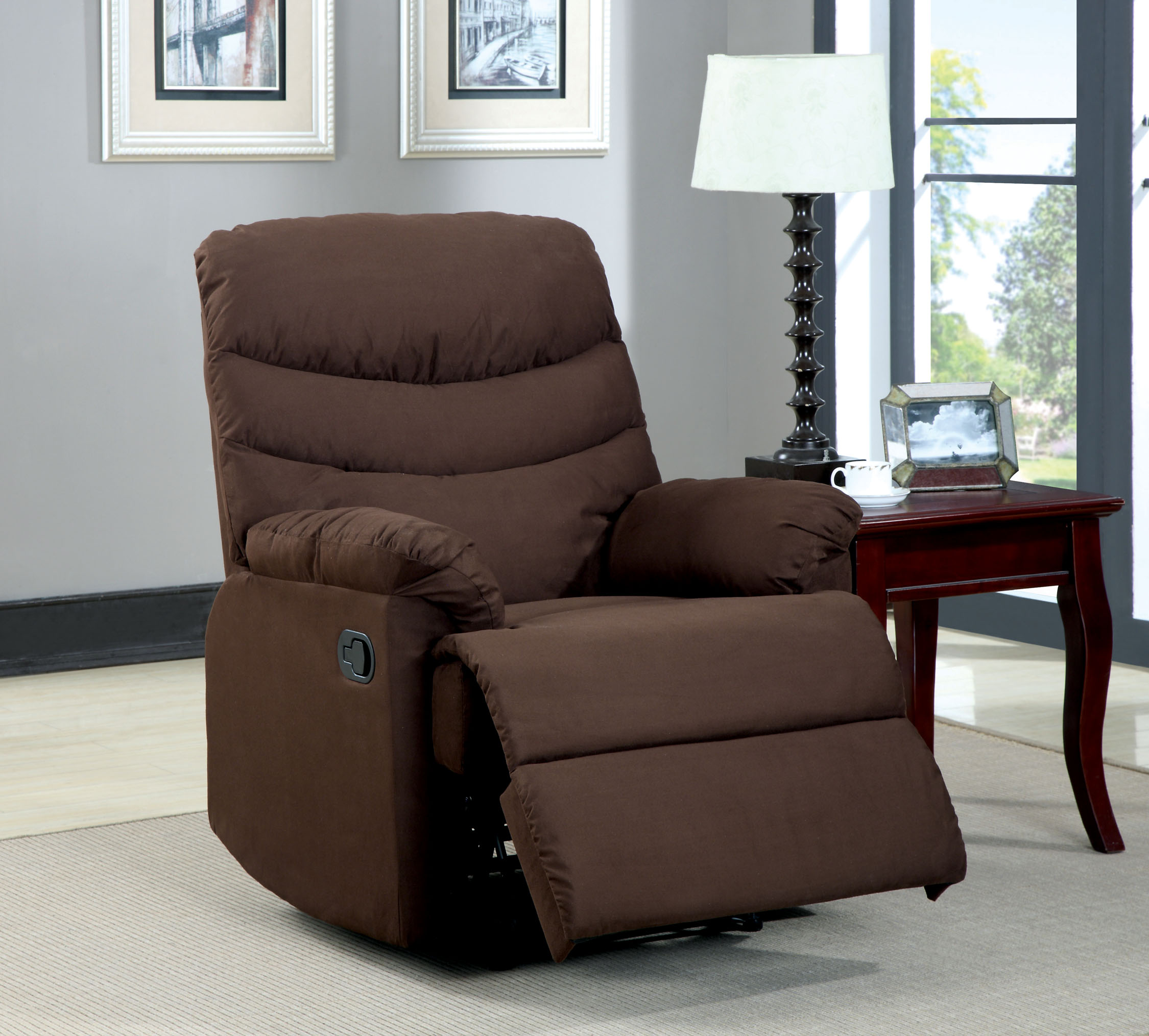 Furniture of America Chambly Padded Fabric Recliner
