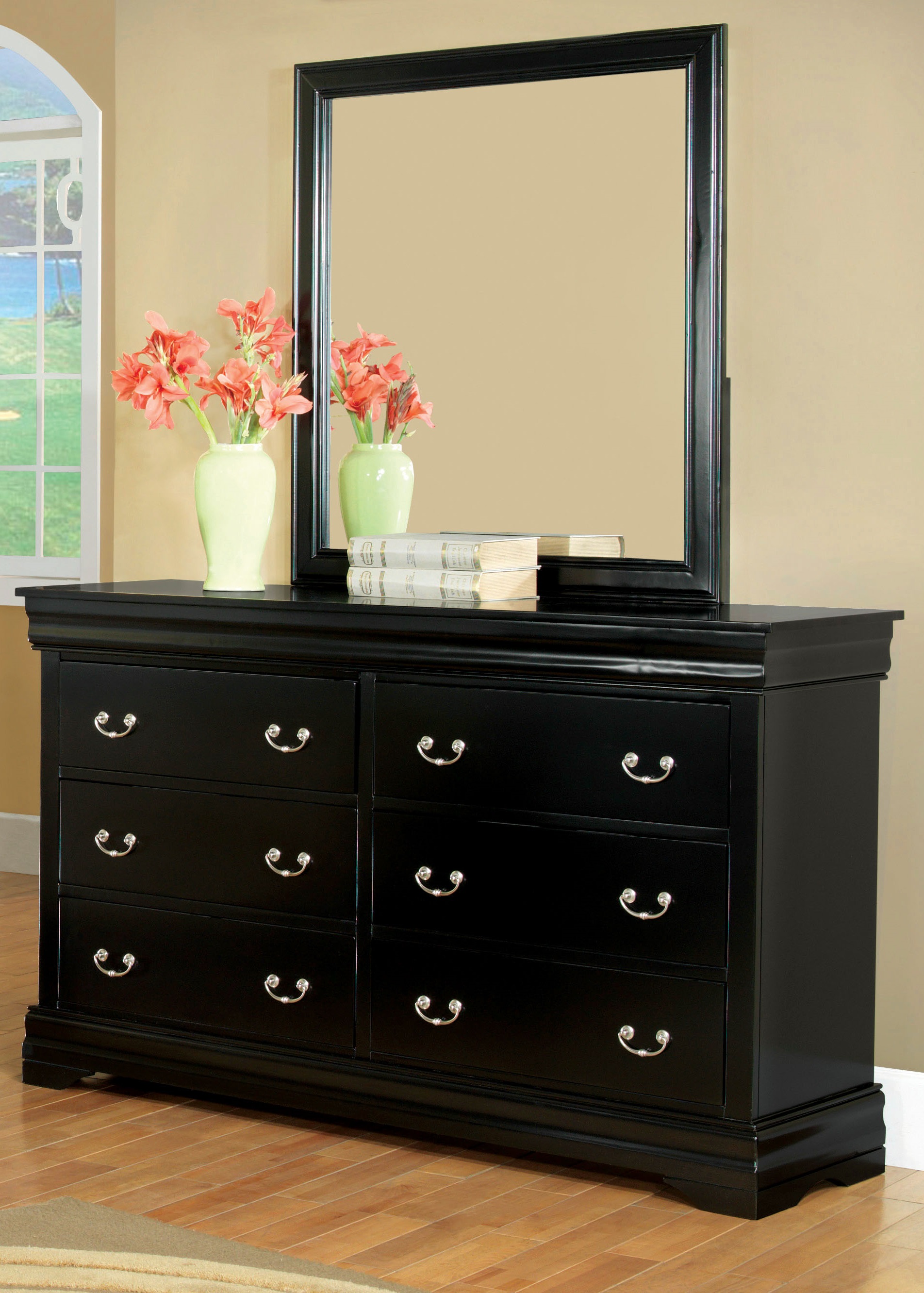Furniture of America Rogino 6-Drawer Dresser with Mirror