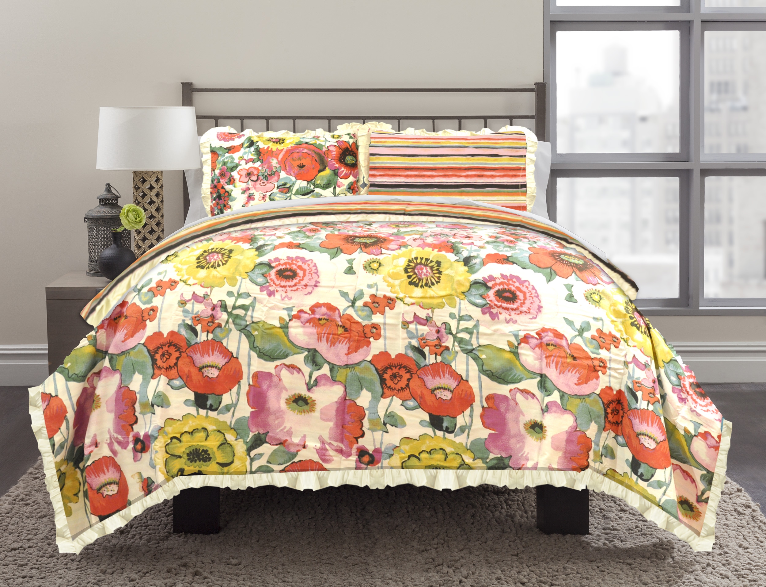 Republic 3 Piece Floral Watercolor Duvet Set