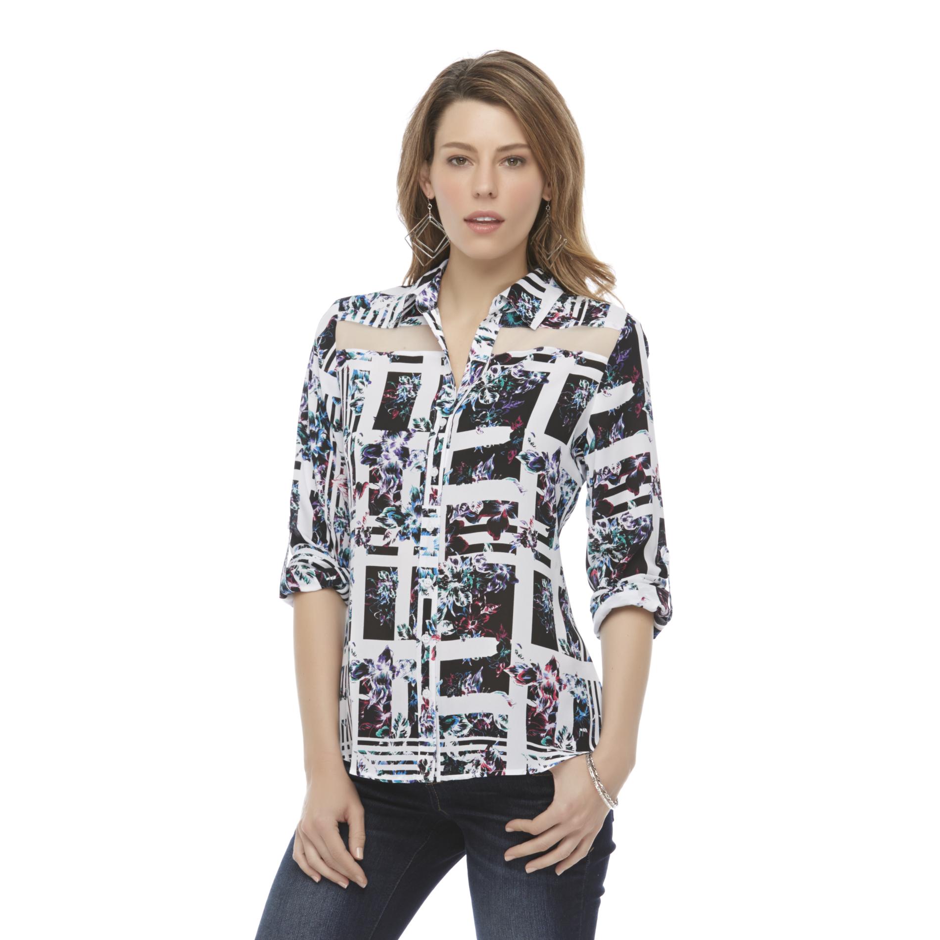 Attention Women's Crepe Utility Shirt - Floral