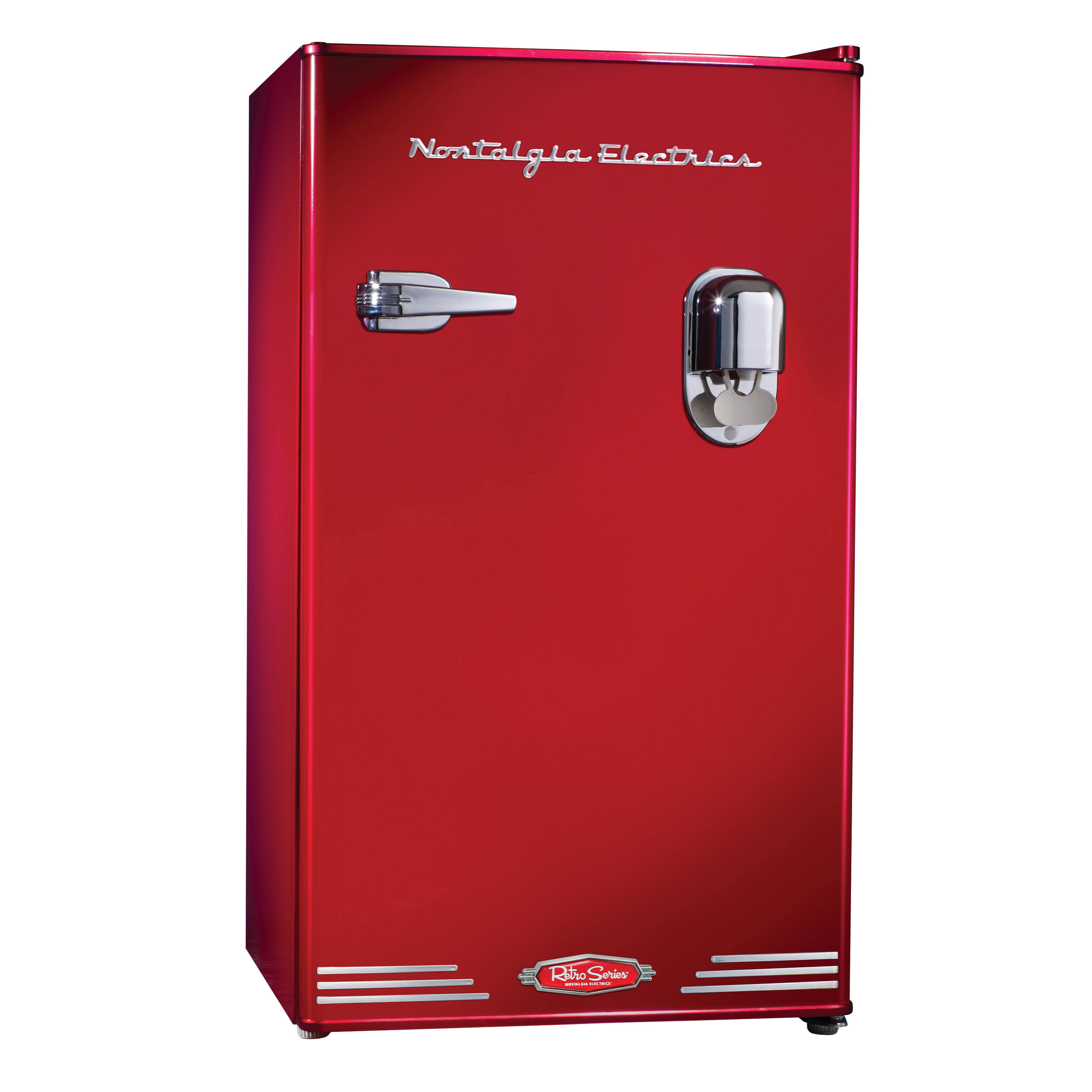 Nostalgia Electrics RRF300DNCRED Retro Series 3.0Cubic Foot Compact Refrigerator with Dispenser