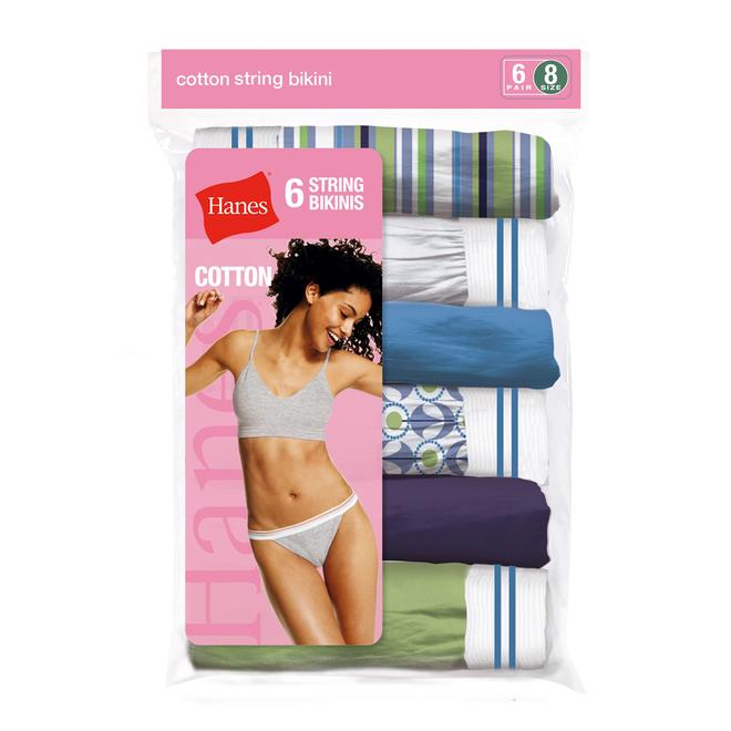 Hanes Women's 6 Pack String Bikini