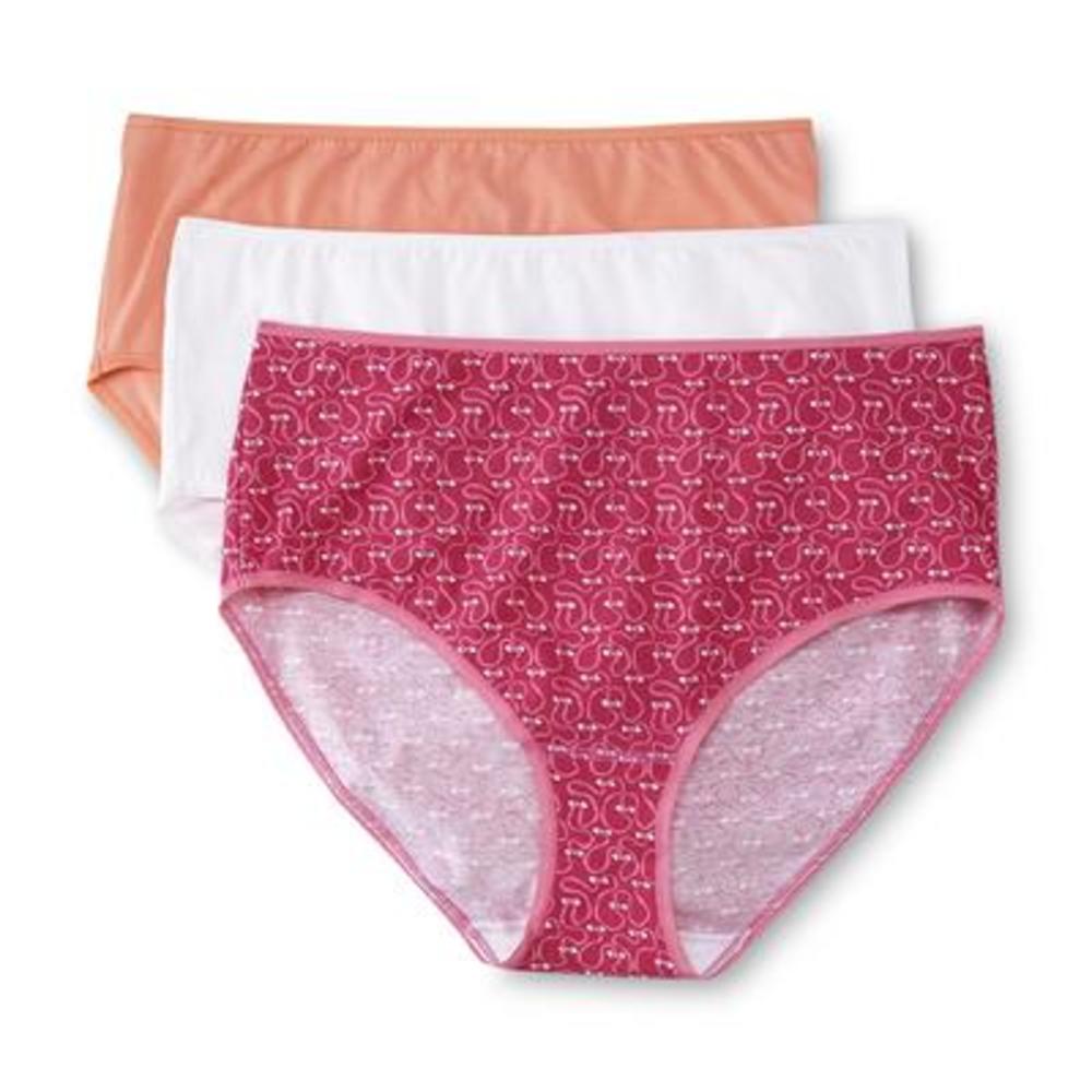 Just My Size Women's 3-Pack Brief Panties
