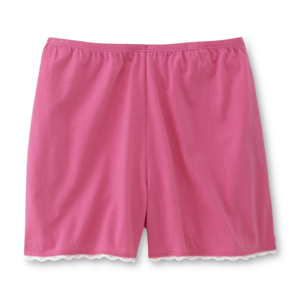 Pink K Women's Pajama Top & Shorts - Lace Trim