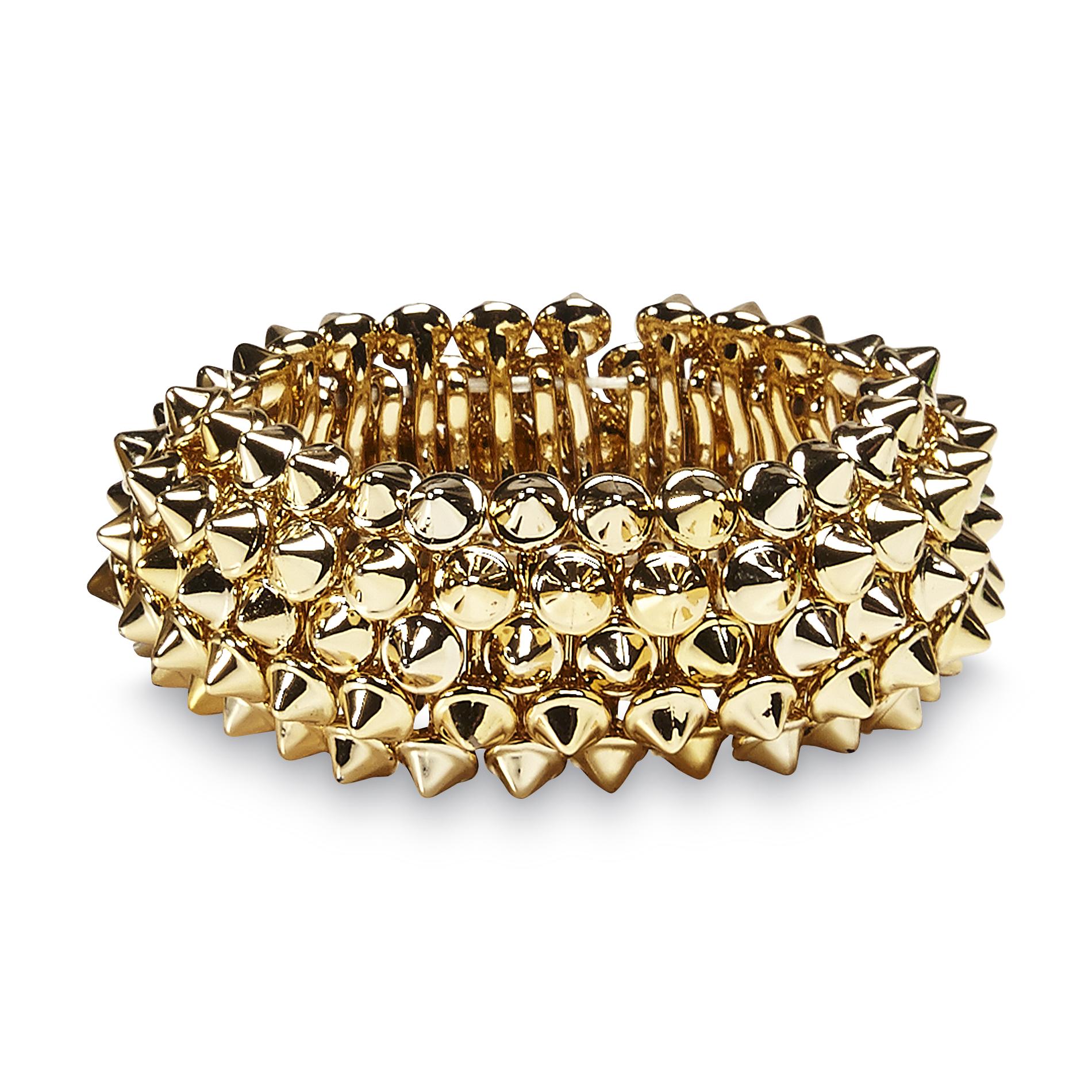 Studio S Women's Goldtone Spiked Stretch Bracelet