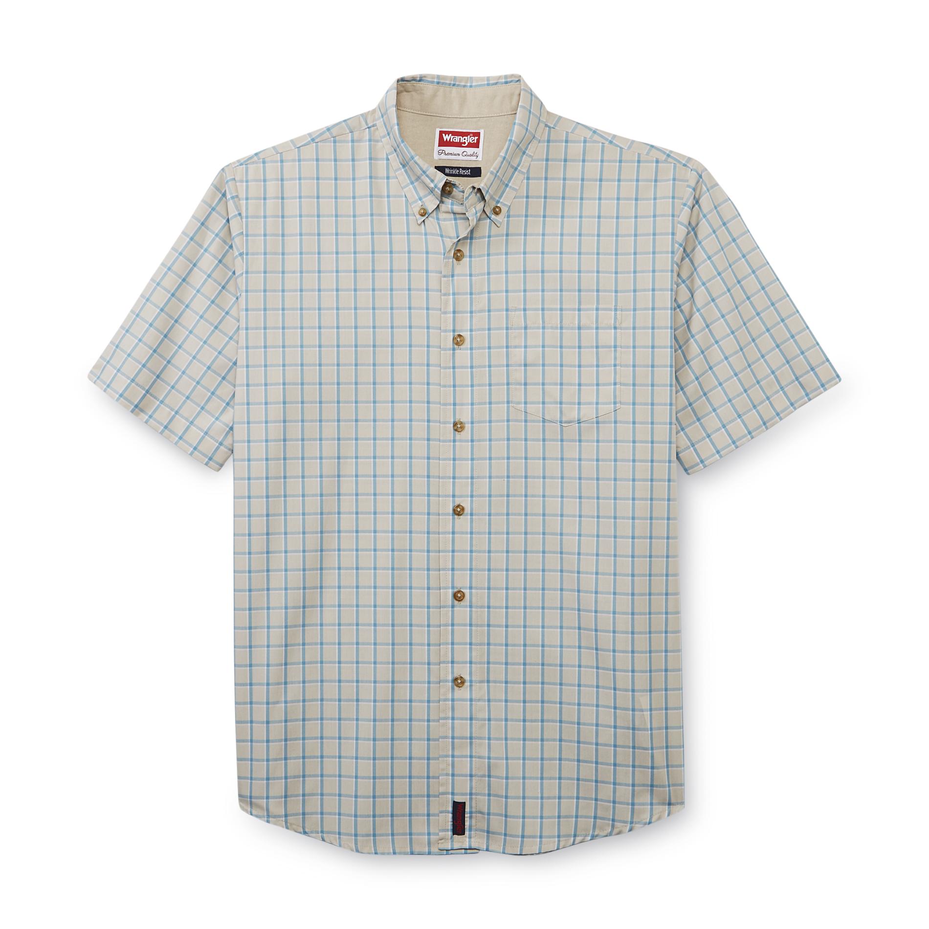 Wrangler Men's Short-Sleeve Shirt - Windowpane Plaid