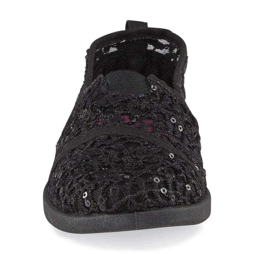 Joe Boxer Girl's Bronx Black Sequin Slip-On Shoe