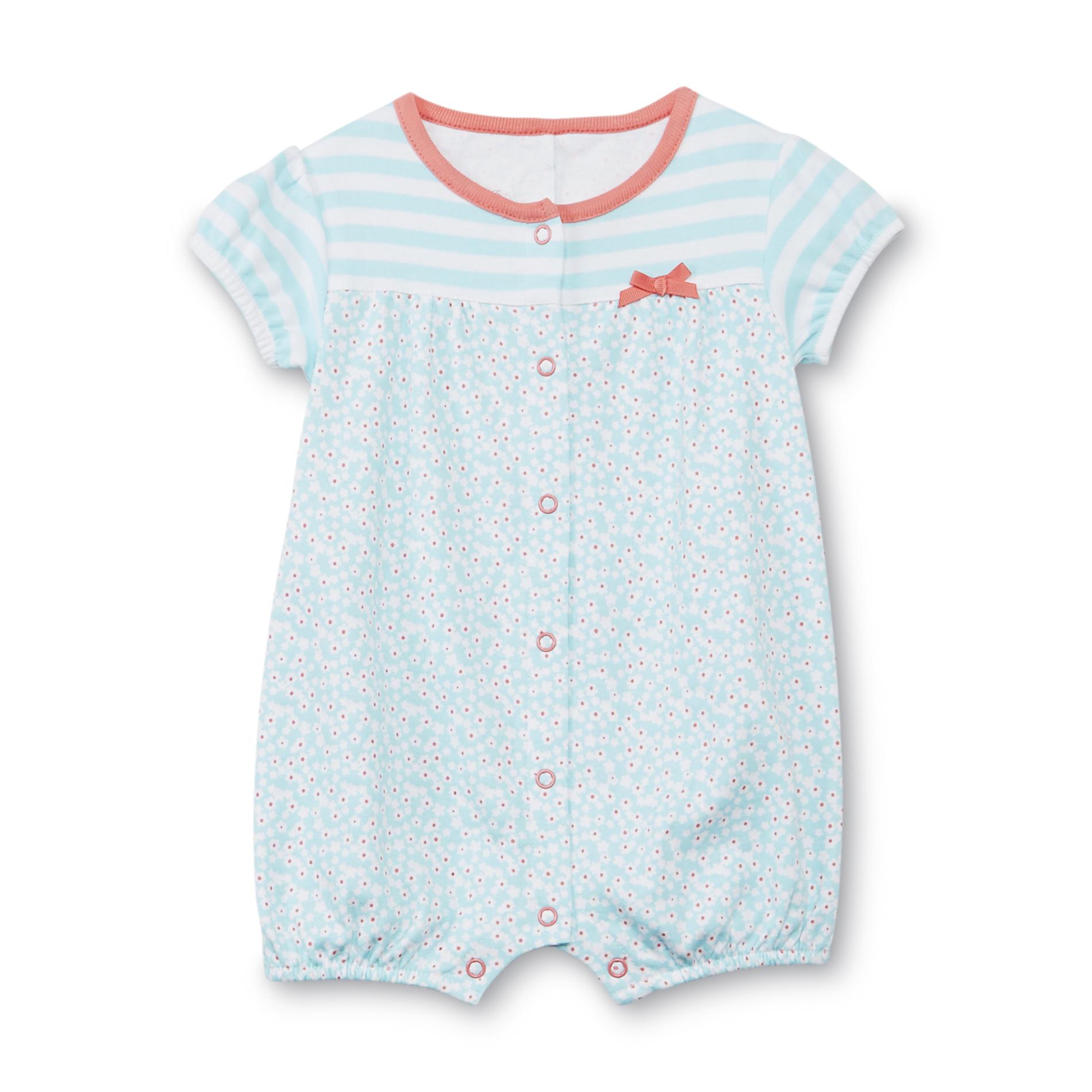 Little Wonders Newborn & Infant Girl's Romper - Floral & Stripes