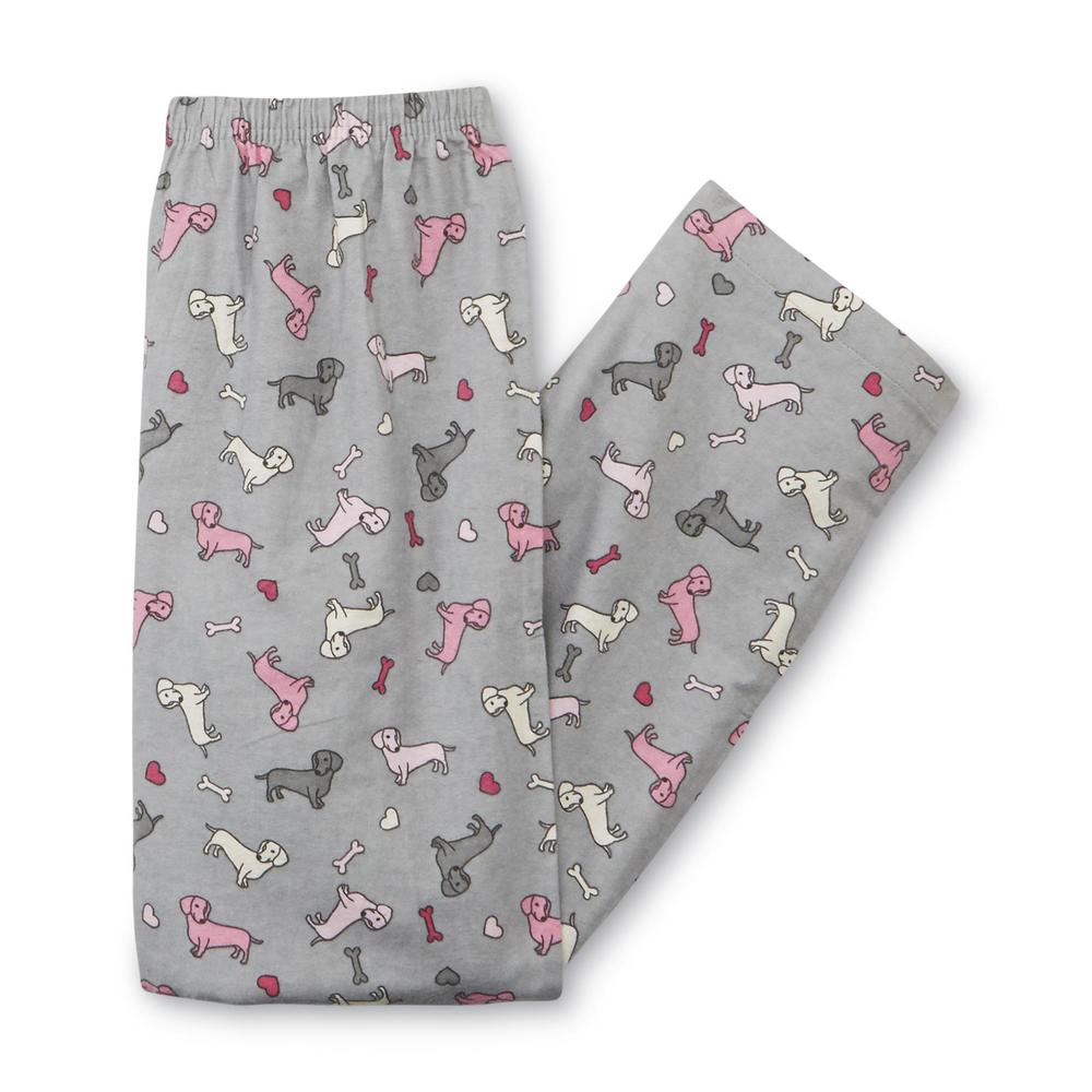 Joe Boxer Women's Flannel Pajama Shirt & Pants - Dachshund