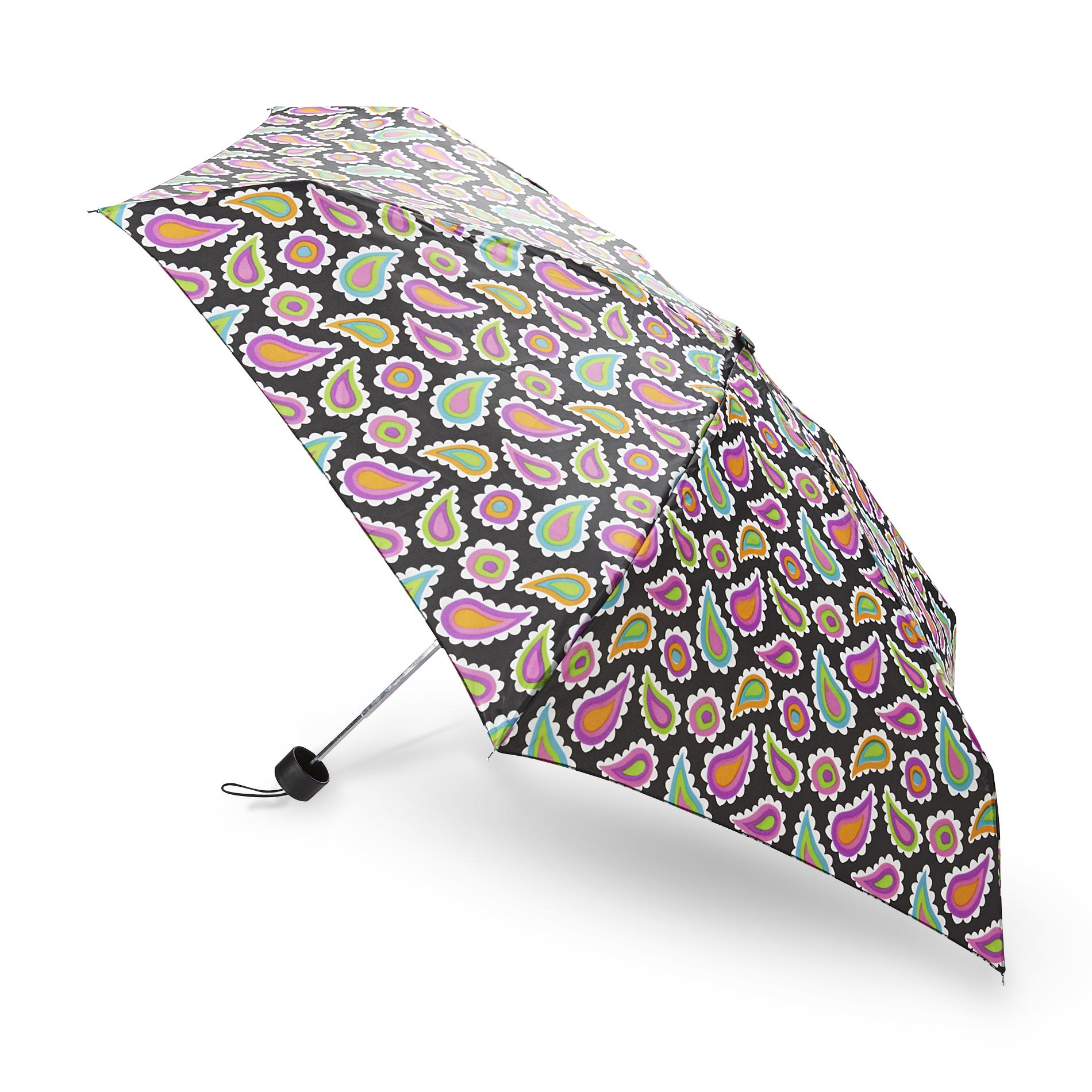 Totes MicroMini Manual Open Umbrella Paisley Print