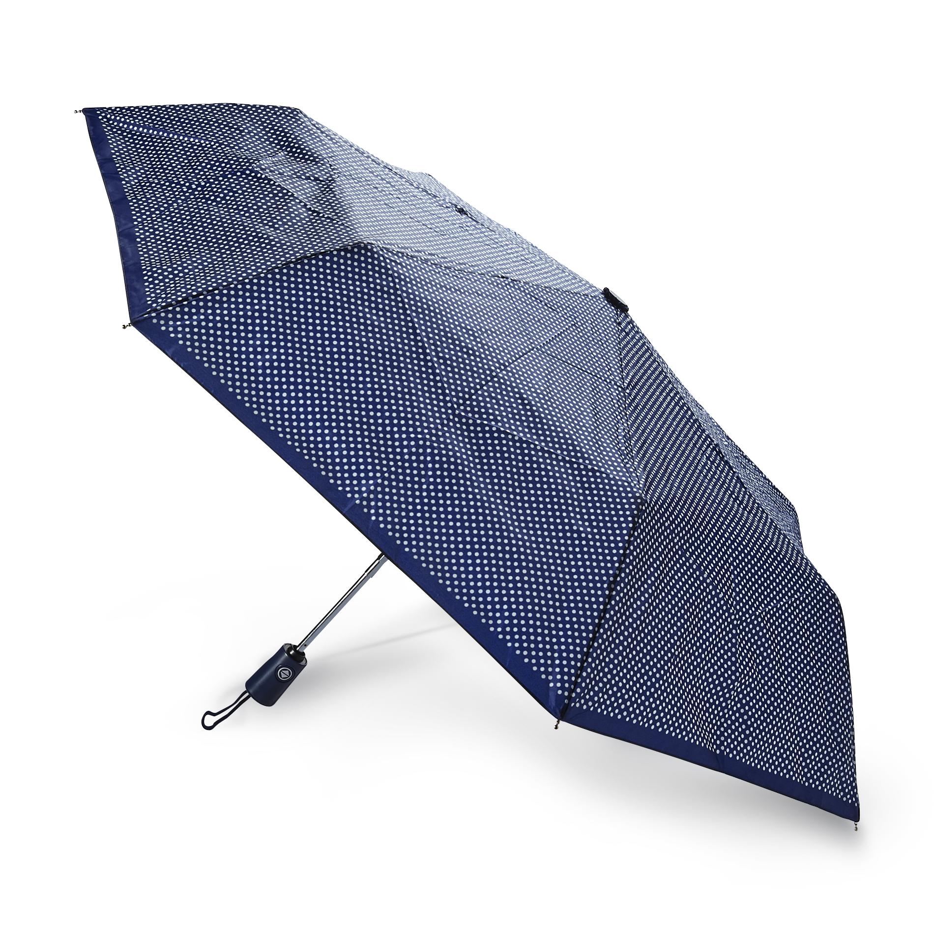Totes Mini Automatic Umbrella - Small Dot Print Totes Mini Automatic Umbrella - Small Dot Print