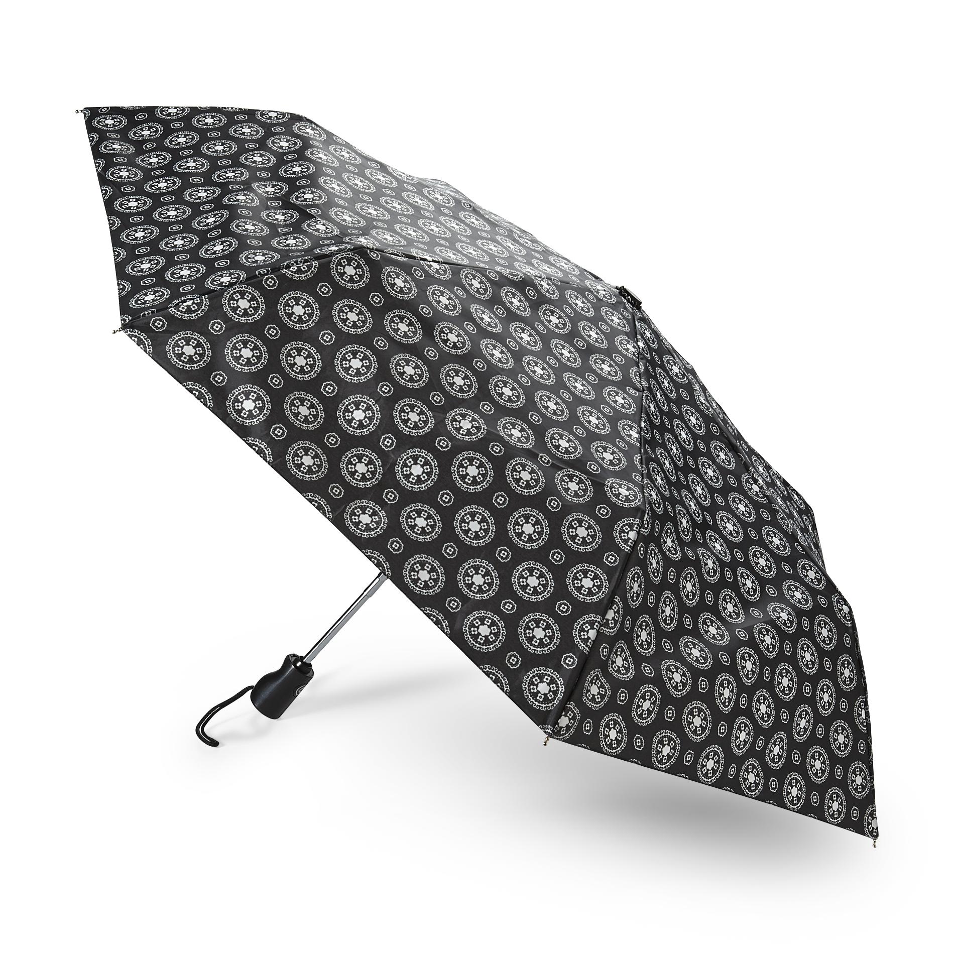 Totes Mini Automatic Umbrella - Foulard Print, Size: Small Totes Mini Automatic Umbrella - Foulard Print, Size: Small